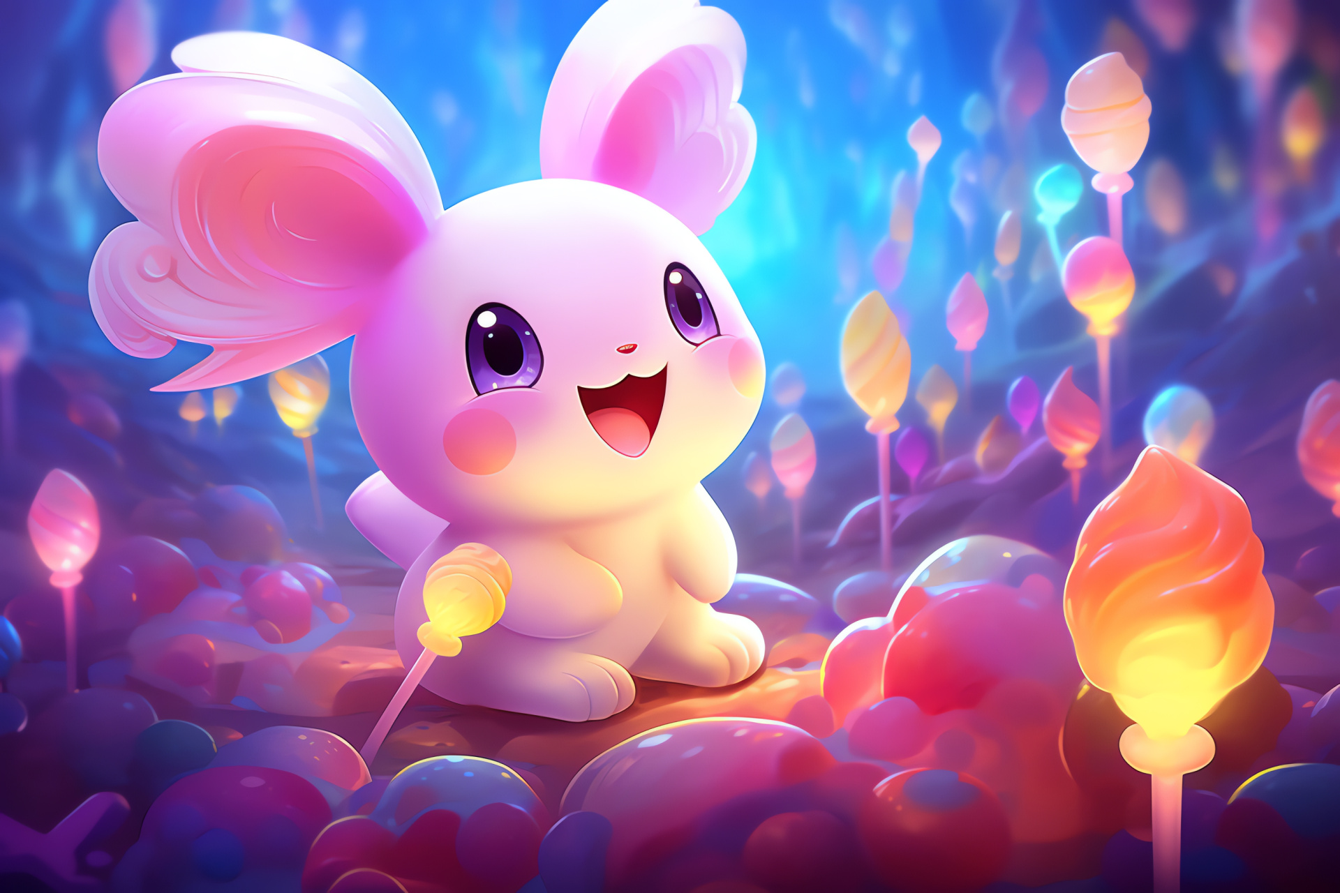Pokemon cute characters, Clefairy fairy-type, Togekiss flying form, Spritzee aroma, Confectionery land, HD Desktop Wallpaper