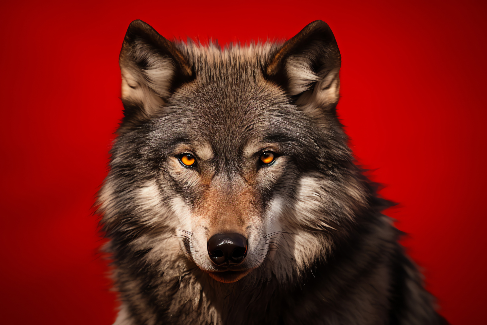 Alpha Timber Wolf, Emerald visual, Brunette shades, Crimson expanse, Lupus specter, HD Desktop Image