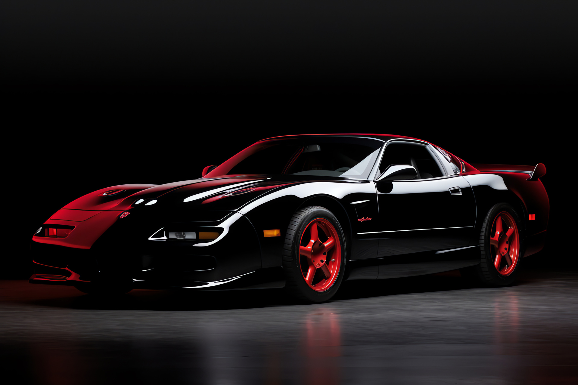 Ws6 Trans Am 1998, American coupe, performance-oriented build, monochromatic backdrop, design edge, HD Desktop Wallpaper