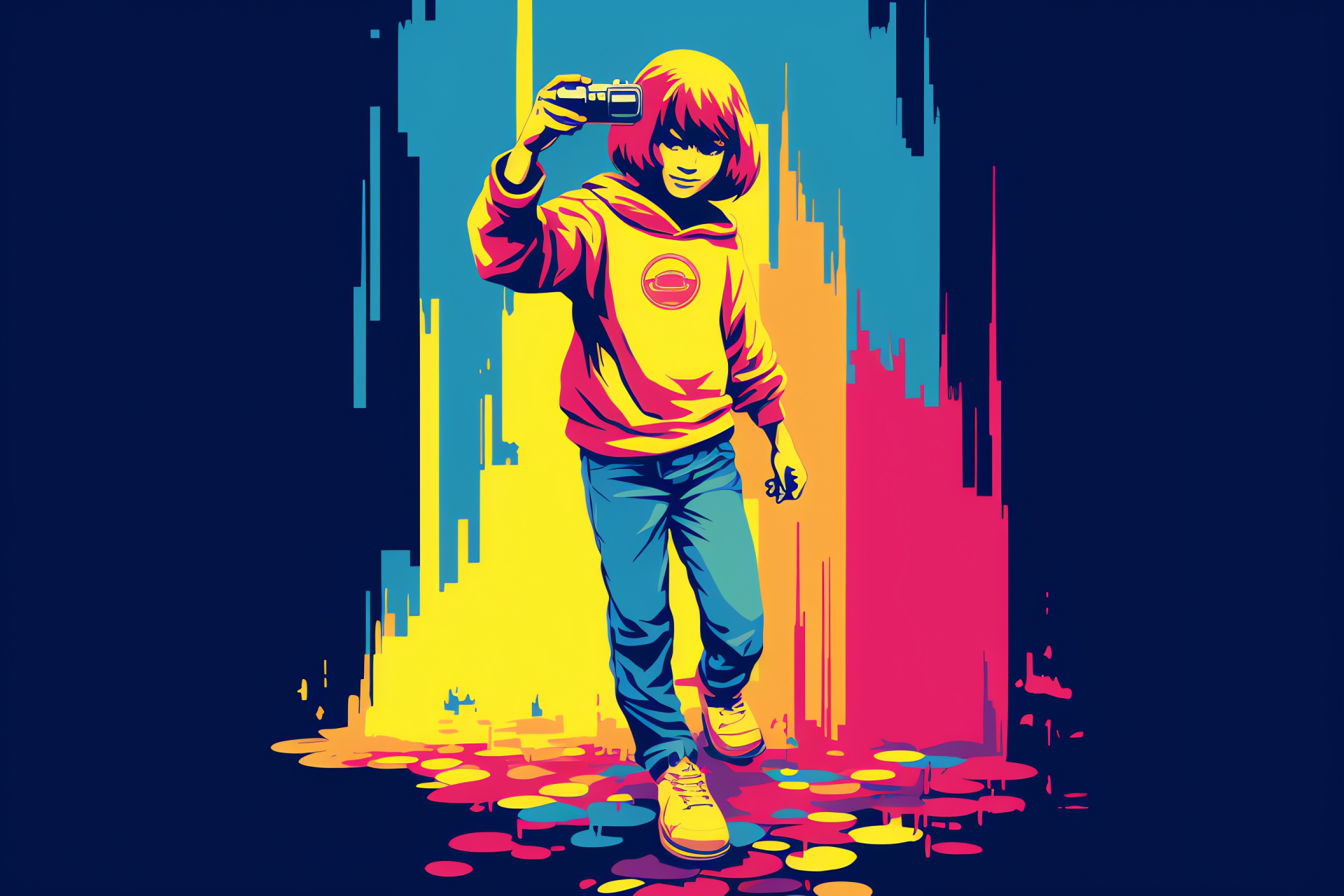 Frisk character, Undertale journey, Amber-eyed hero, Adventure game, Iconic clothing, HD Desktop Image