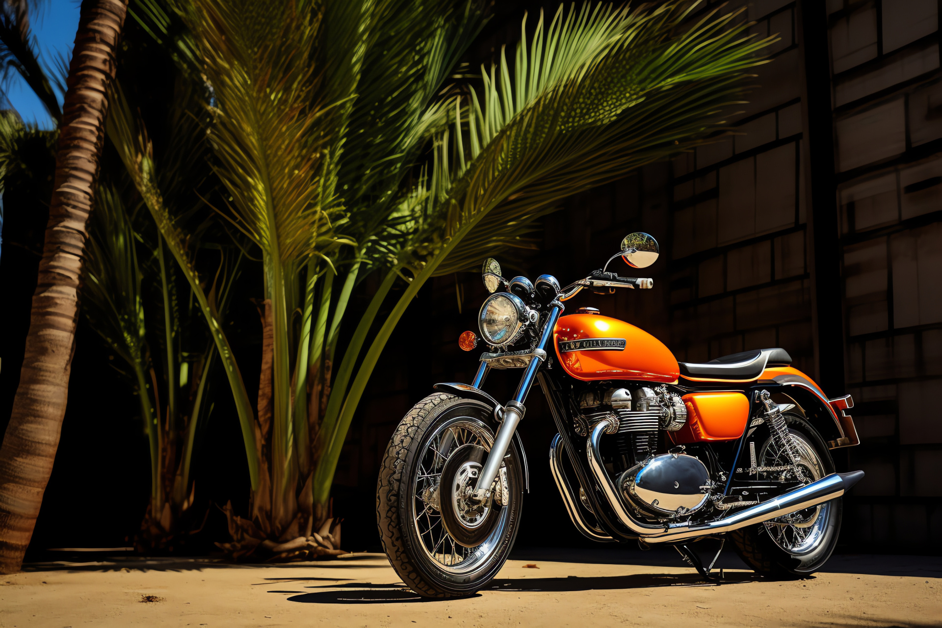 Custom Yamaha XS650, Los Angeles bike scene, Yamaha motorcycle engineering, Custom bike design, Orange bike body, HD Desktop Wallpaper