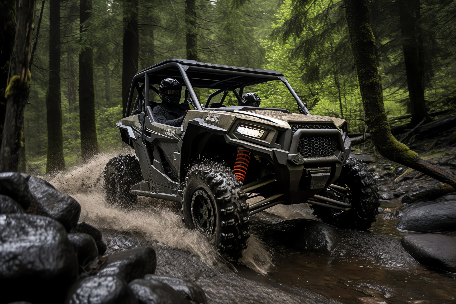 Polaris RZR Trail S 1000, Recreational vehicle, Rugged terrain handling, Woodland environment, Trailblazing, HD Desktop Image