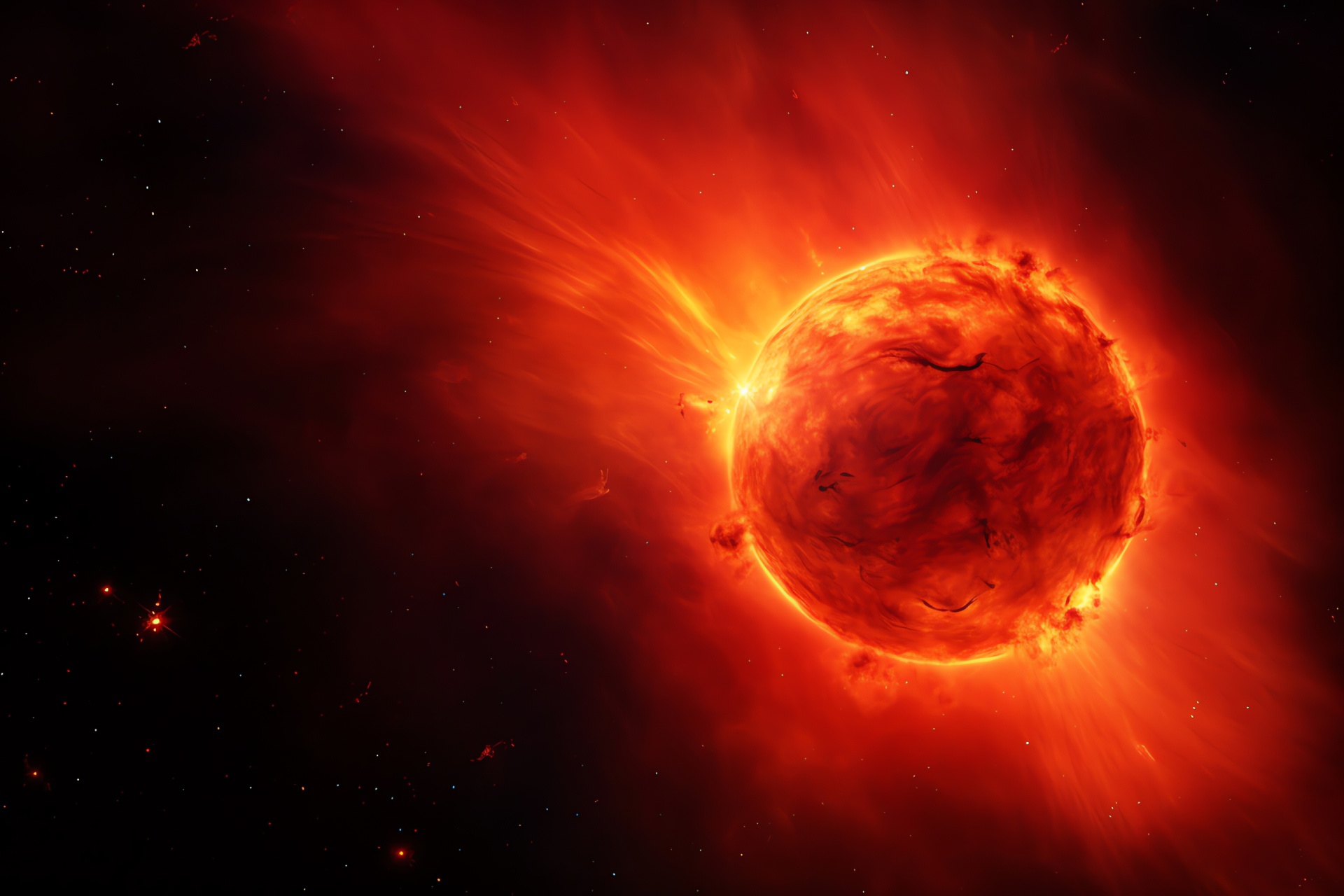 Orion's Betelgeuse star, Cosmic red giant, Astral observation, Intense star color, Space diversity, HD Desktop Wallpaper