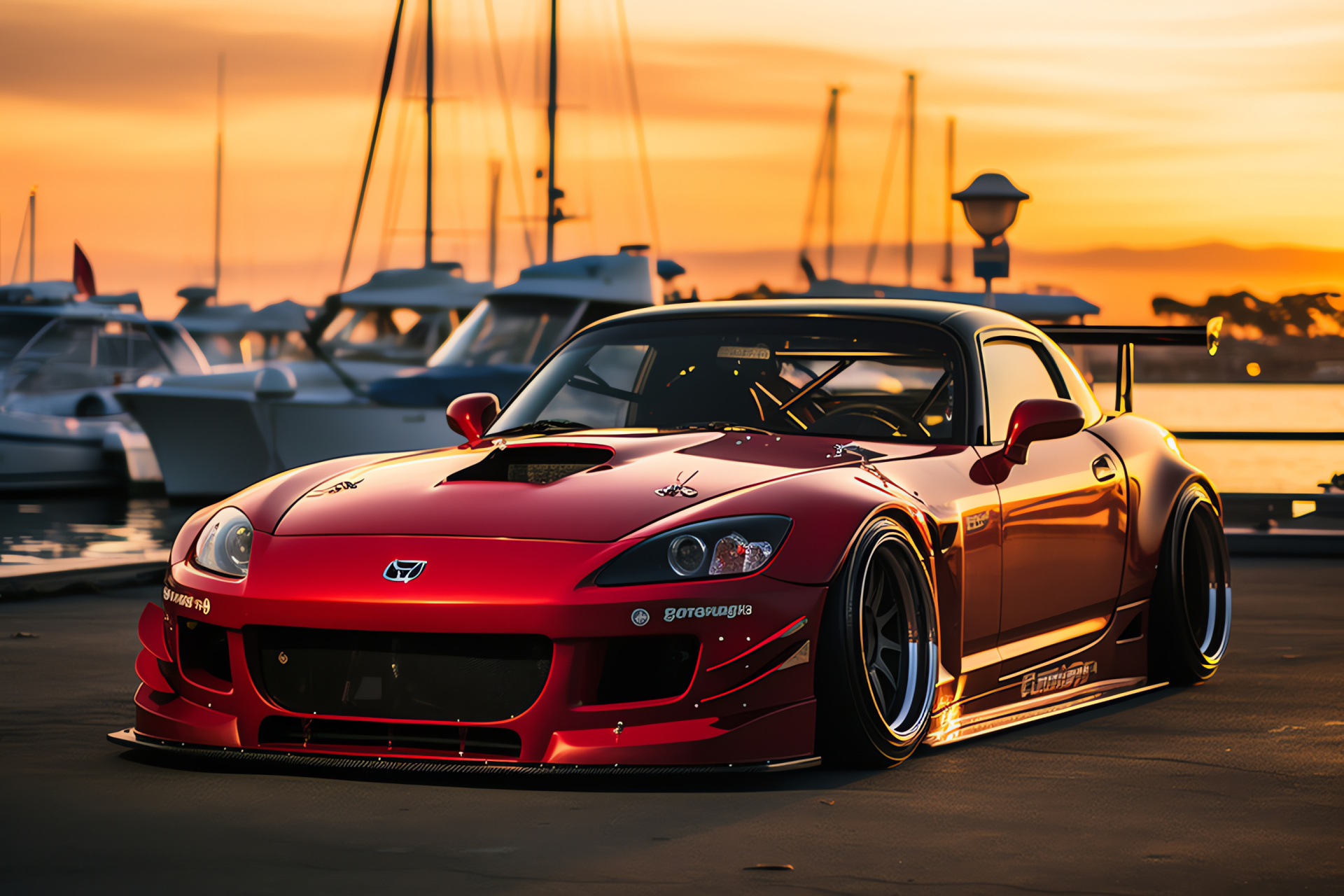 Rocket Bunny Honda S2000, California car meet, Enhanced bodywork, Sports car tuning, Aggressive stance, HD Desktop Image