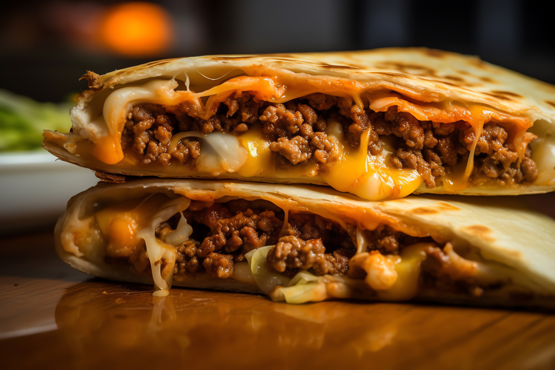 Iconic Taco Bell item, Crunchwrap enjoyment, Crisp exterior, Flavorful meat stuffing, Cheesy blend, HD Desktop Wallpaper
