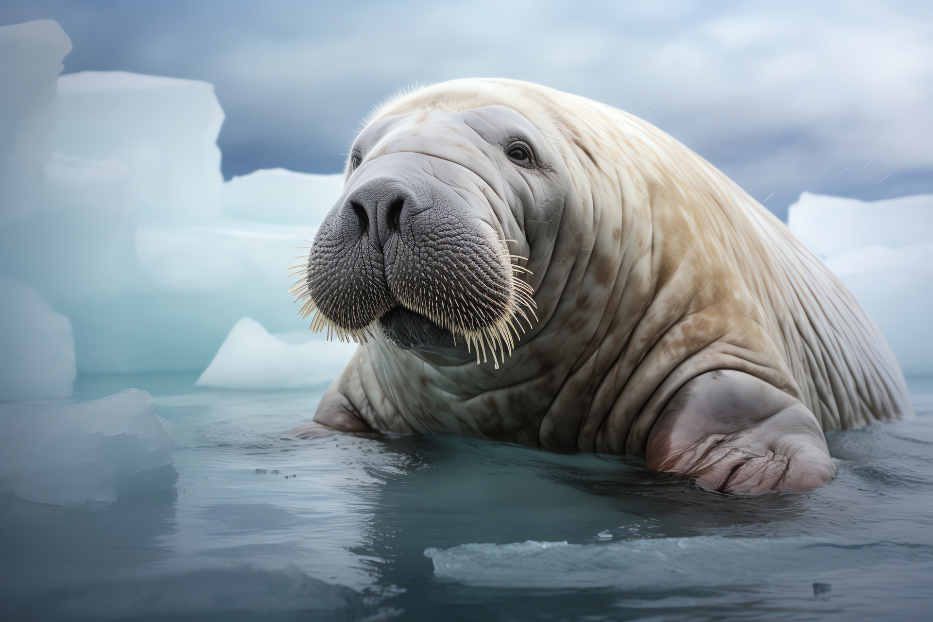 Walrus Arctic animal, Marine life, Mammal features, Ocean photography, Environmental portrait, HD Desktop Wallpaper