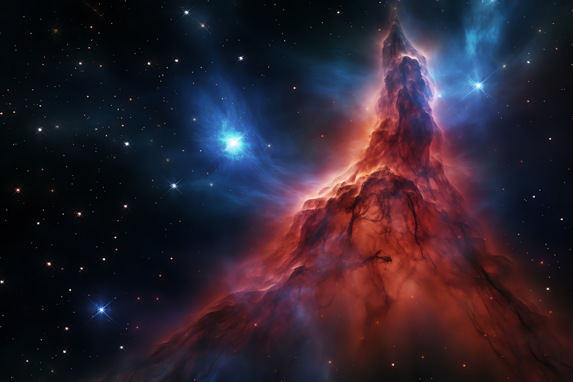 Cone Nebula, Space imagery, Monoceros constellation wonders, Nebular intricacies, Astronomical aesthetics, HD Desktop Wallpaper