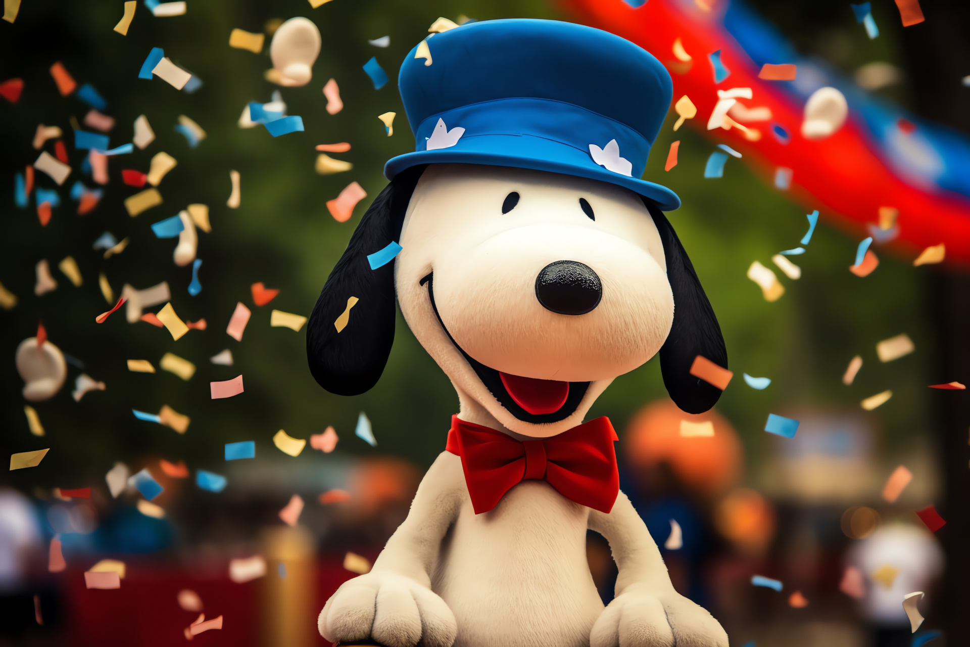 Snoopy, Independence Day, American flag, Festive canine, Patriotic outfit, HD Desktop Wallpaper