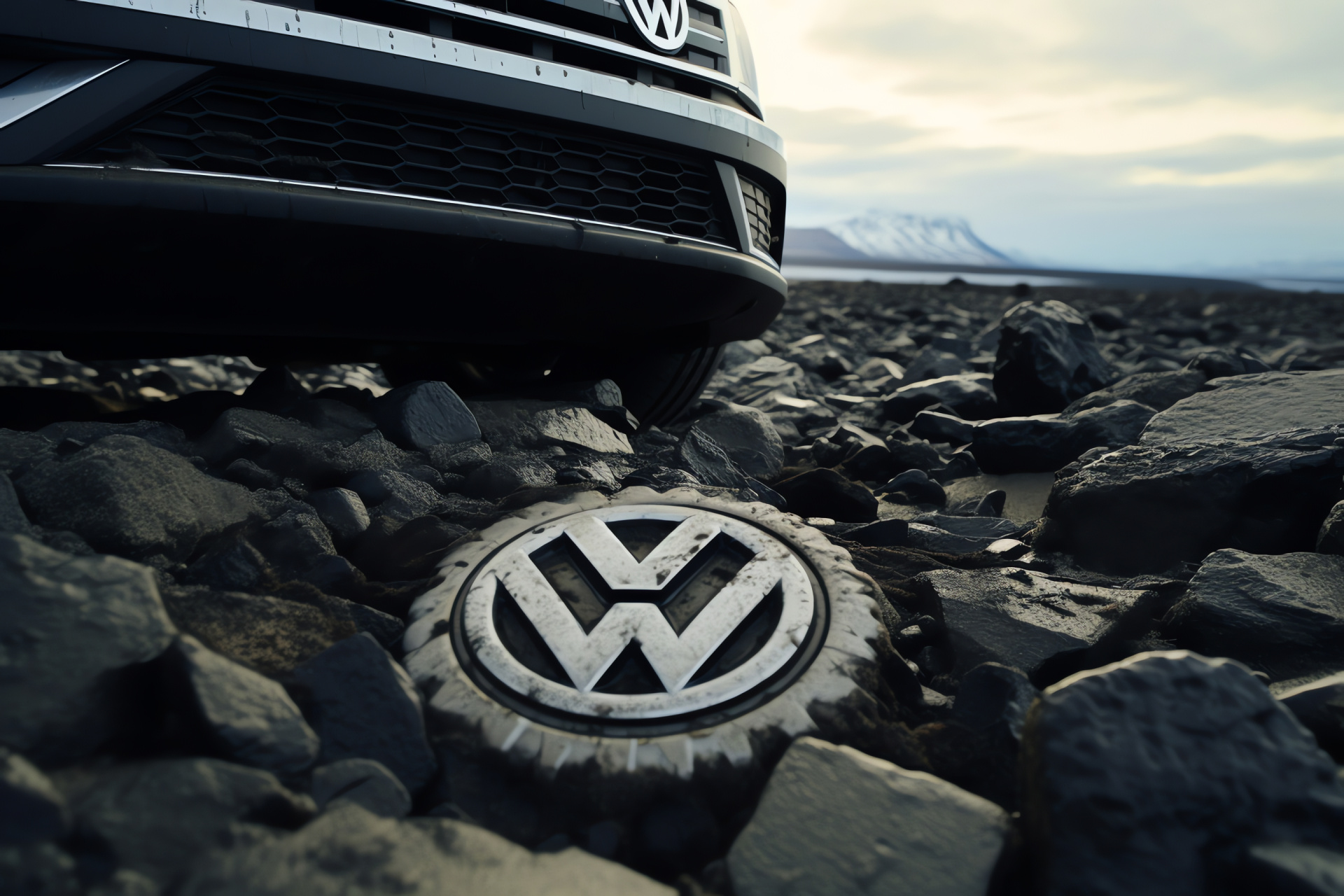 Volkswagen Amarok, Iceland adventure, All-terrain vehicle, Automotive logo, Outdoor exploration, HD Desktop Image