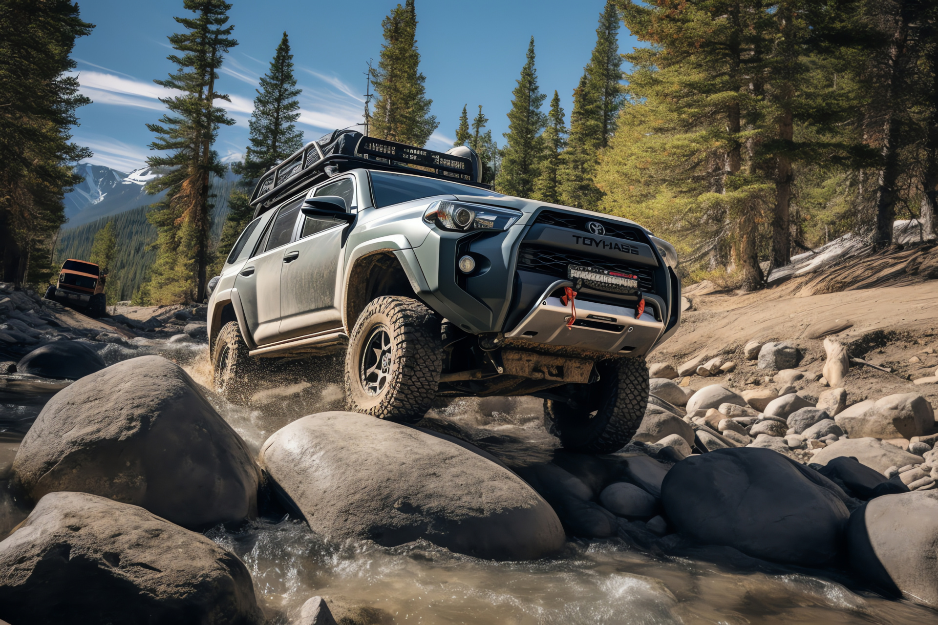 Toyota Pro 4Runner TRD, Rubicon Trail challenge, Rock-crawling capability, Rugged off-roading, Trailblazing spirit, HD Desktop Image