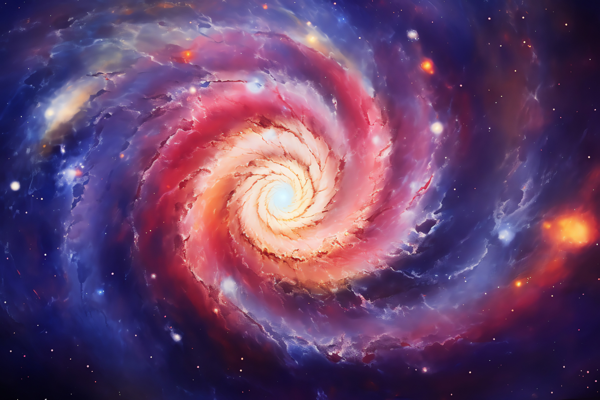 Galactic whirlpool, M51 marvel, Dust lane design, Spiral structure, Interstellar formation, HD Desktop Wallpaper