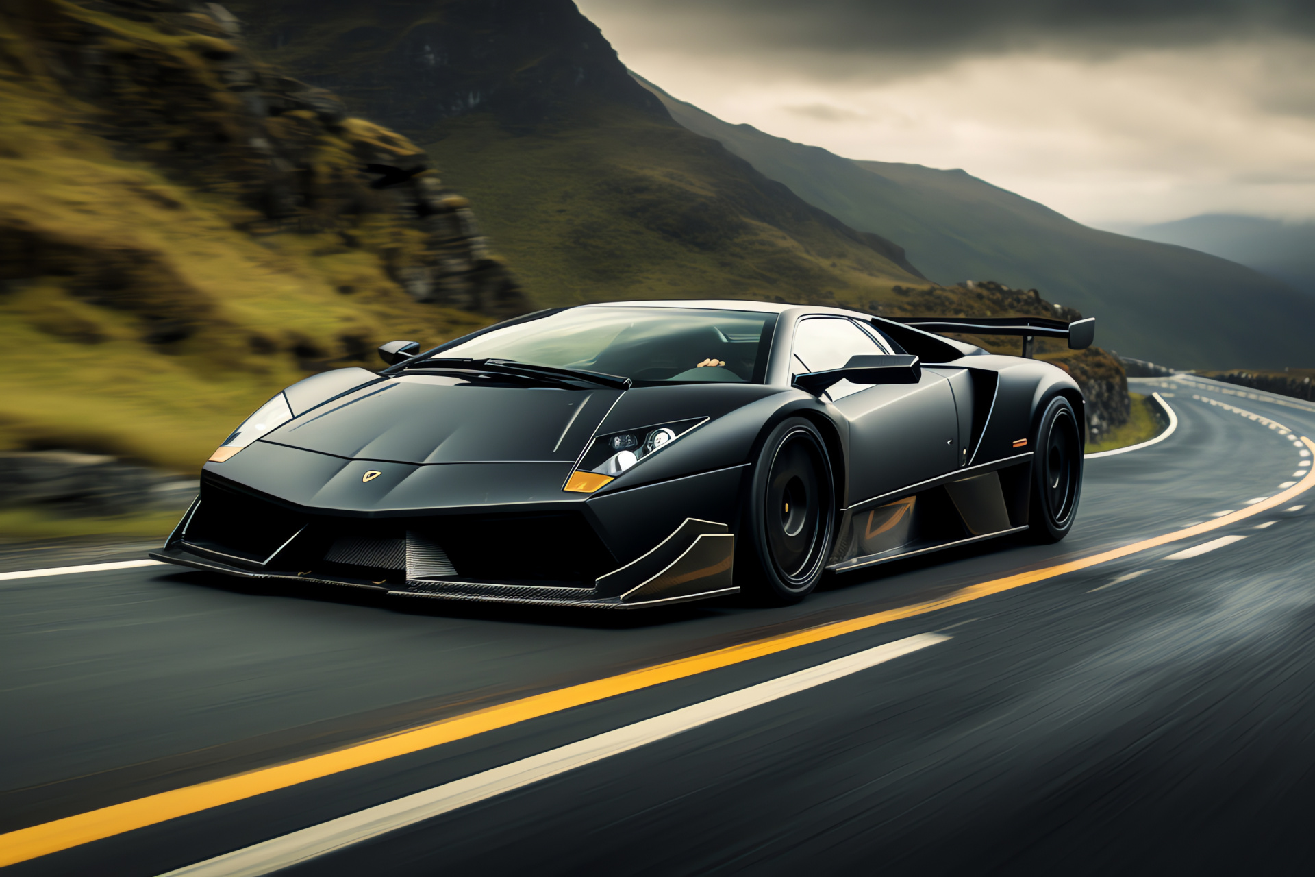 Murcielago Isle of Man, TT road race, High-speed pursuit, Challenging course, Auto agility, HD Desktop Wallpaper