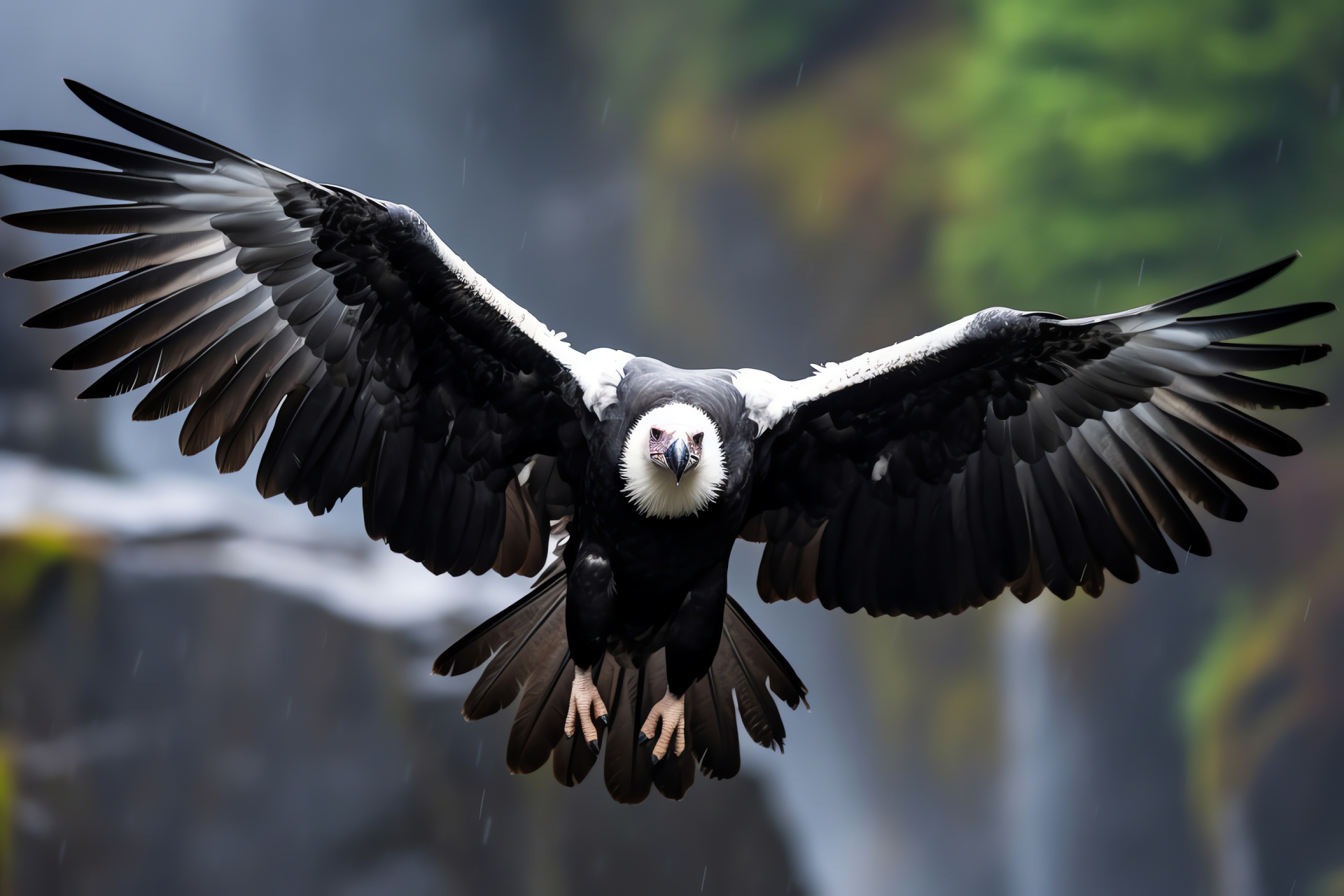 Andean Condor, massive wings, flight majesty, mountain bird, condor details, HD Desktop Image