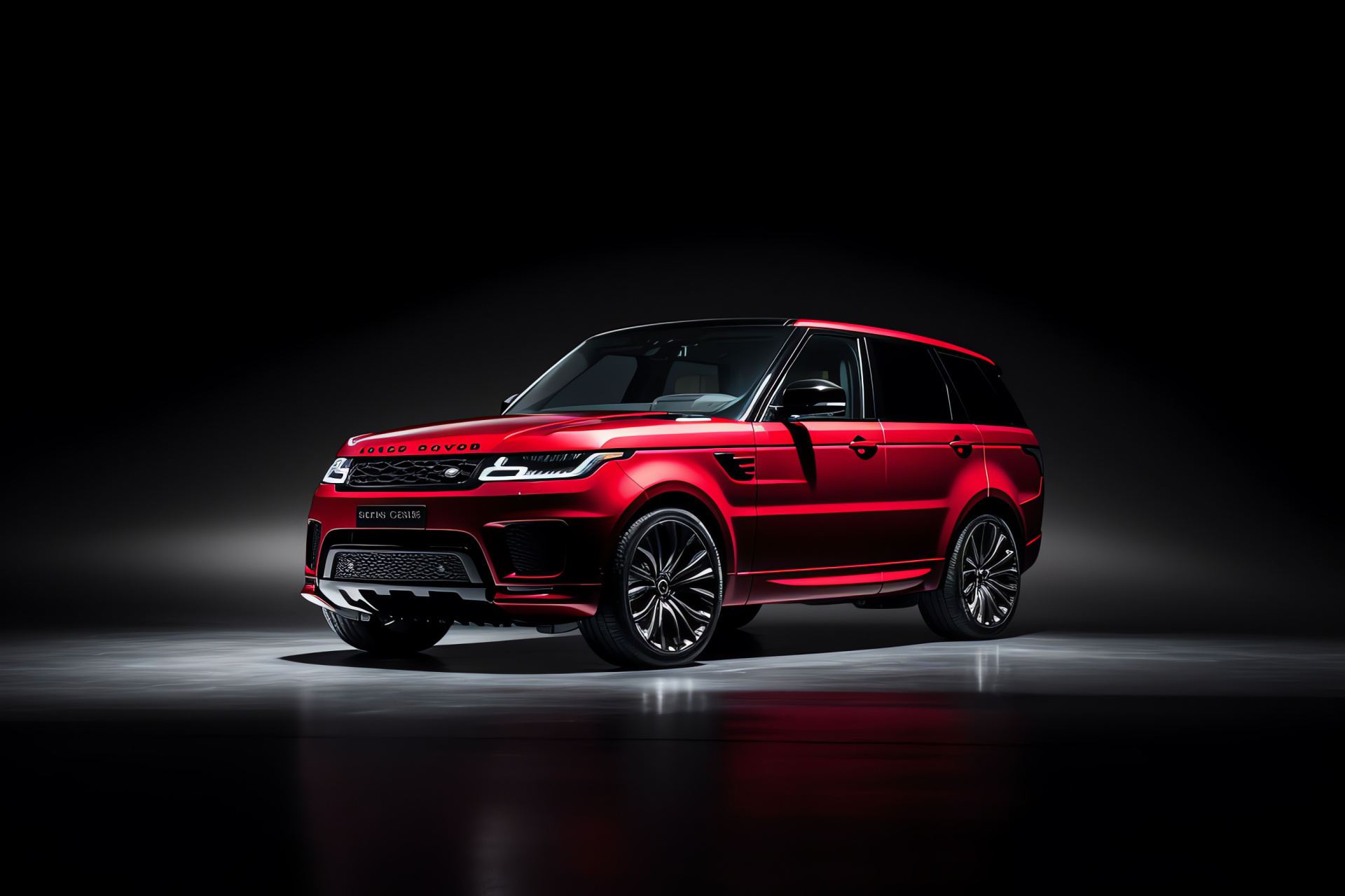 Range Rover intensity, Power in design, Solid color backdrop, Bold SUV presence, Statement of luxury, HD Desktop Image