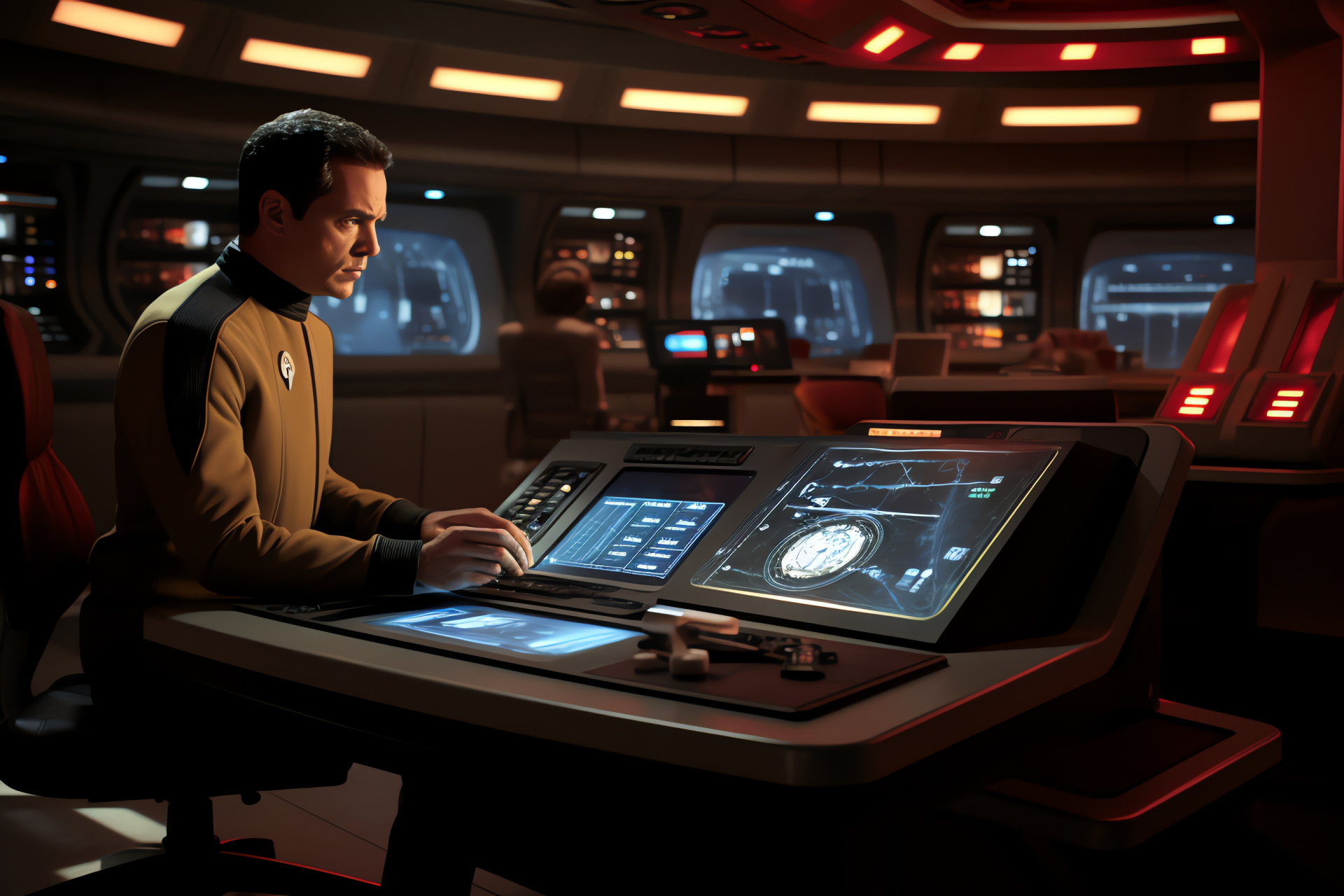 Starship Enterprise, Sci-fi series, Scotty character, Actor James Doohan, Beam up facility , HD Desktop Image