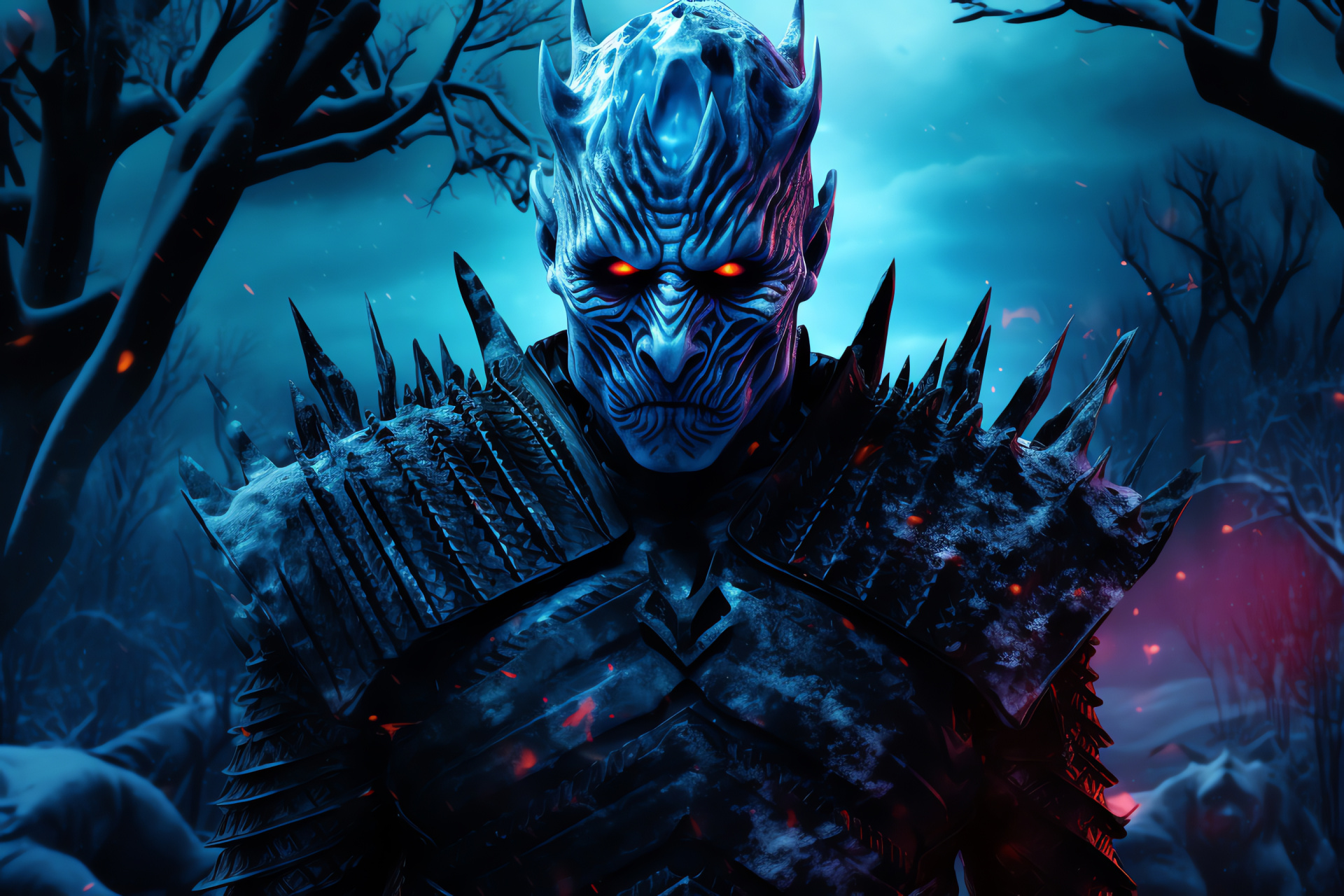 Night King frost walker, icy horror, supernatural army leader, eternal winter bringer, mythical epic, HD Desktop Image