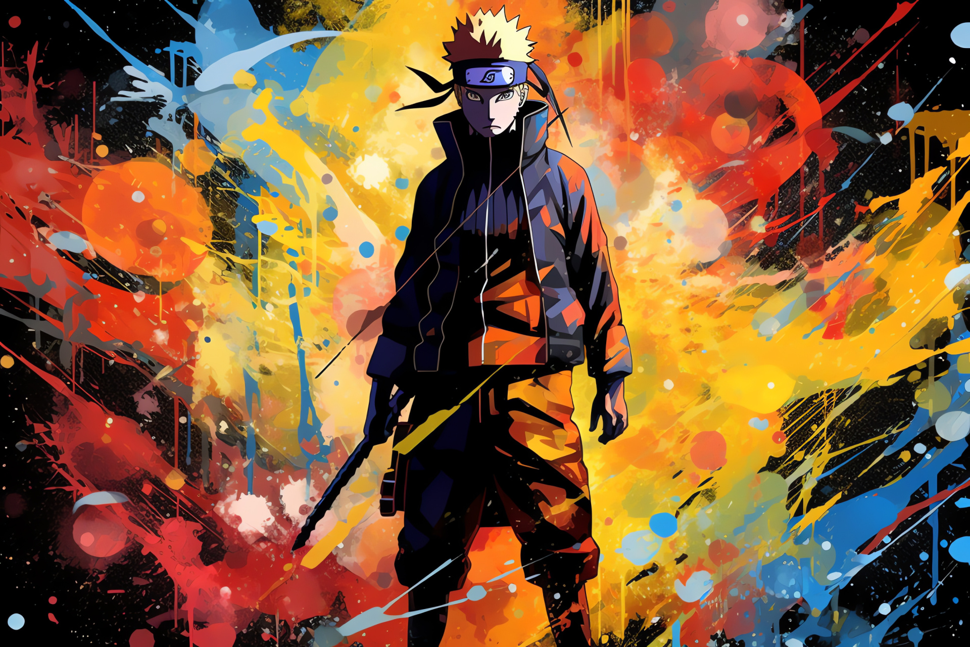 Naruto Uzumaki face, Animated determination, Manga series lead, Spirited expression, Vivid display, HD Desktop Image