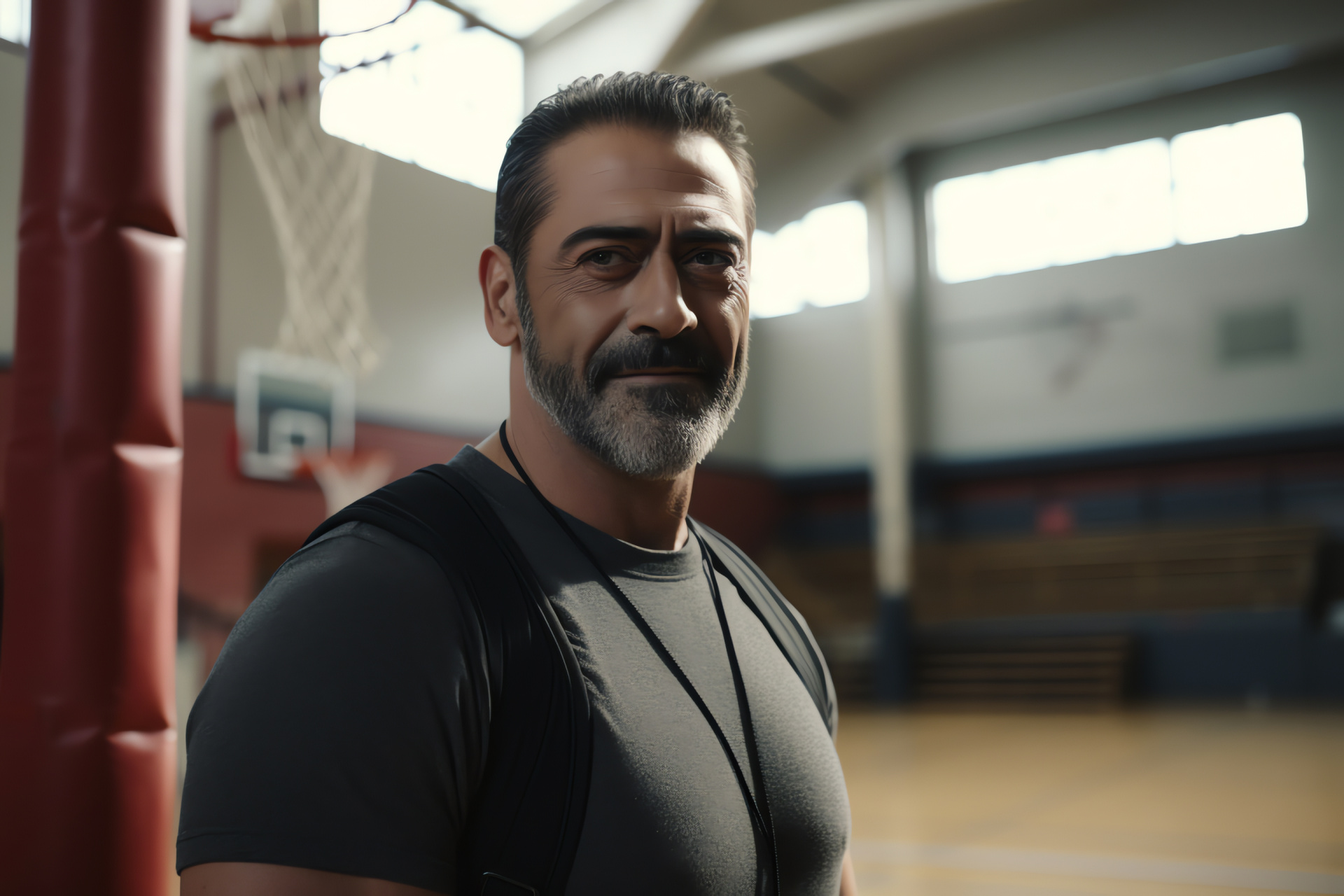 Flashback of Negan, Antagonist's past unveiled, Morgan as gym coach, Full-figure portrayal, Visual storytelling, HD Desktop Image