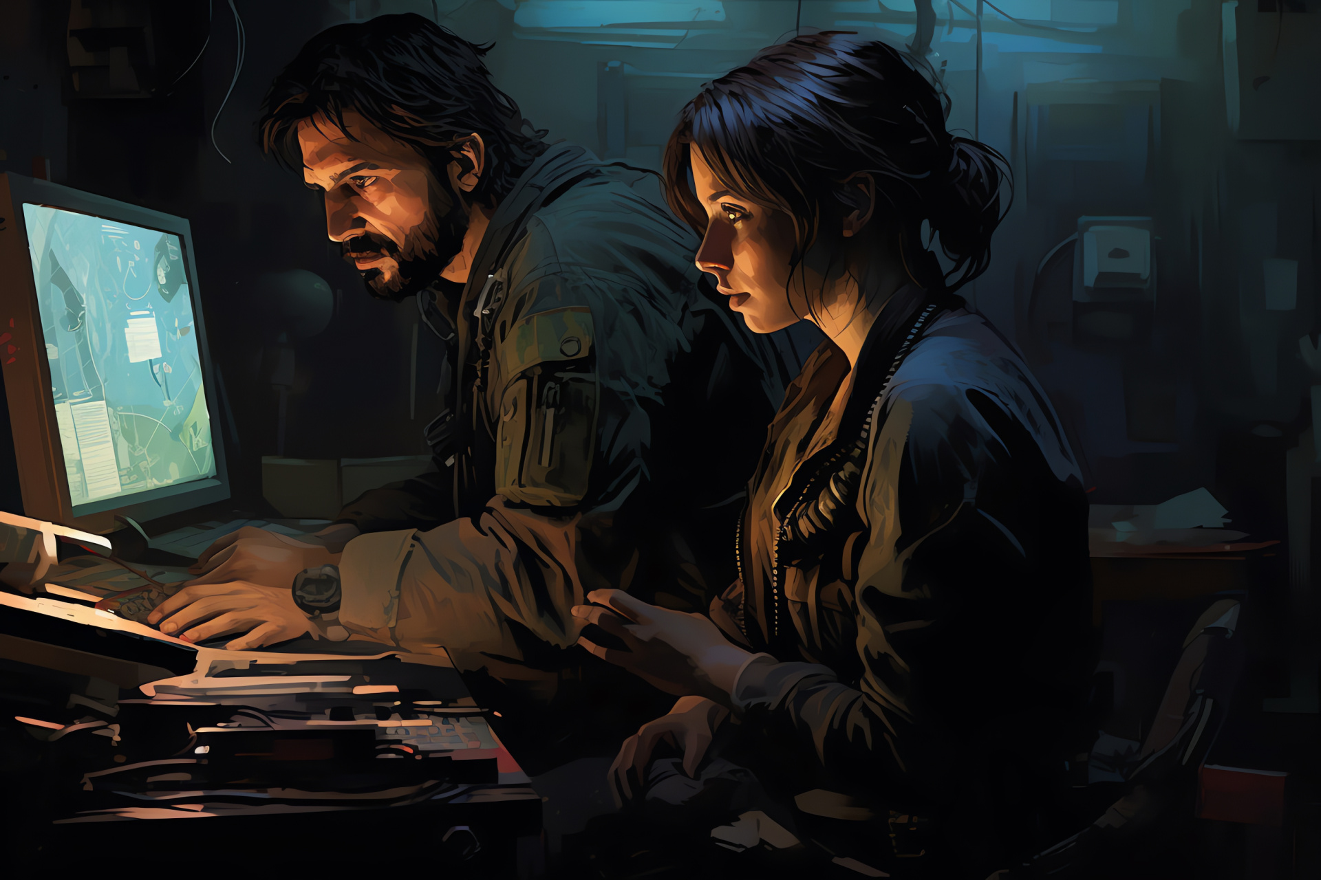 Allied rebels Rogue One, Leaders Jyn and Cassian, Strategic scenario, Star Wars plot, Rebellion's epicenter, HD Desktop Wallpaper