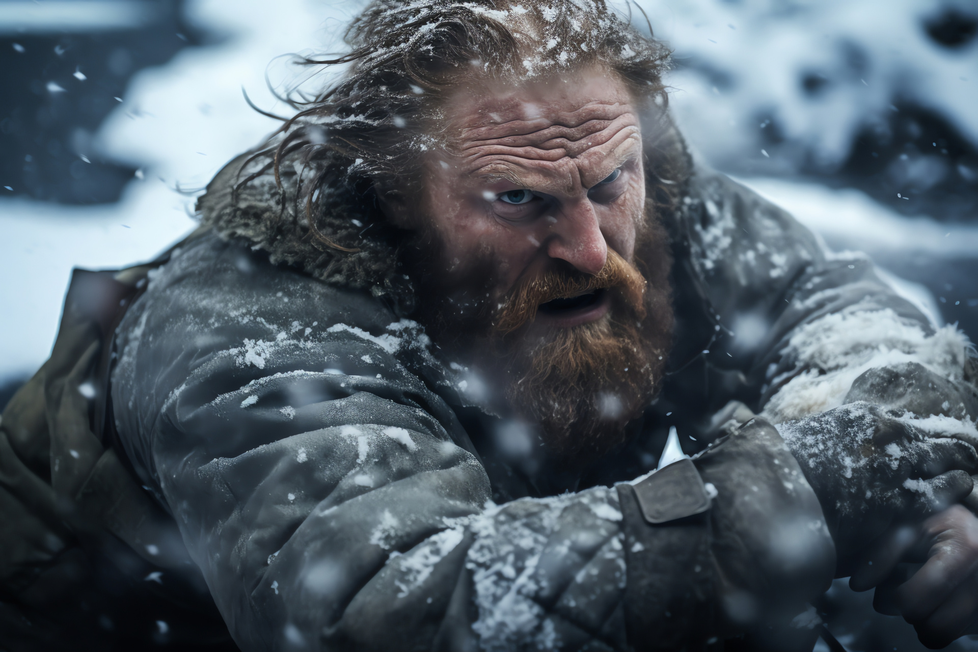 Tormund Giantsbane, Kristofer Hivju actor, Free Folk chieftain, arctic survival, physical combat, HD Desktop Image