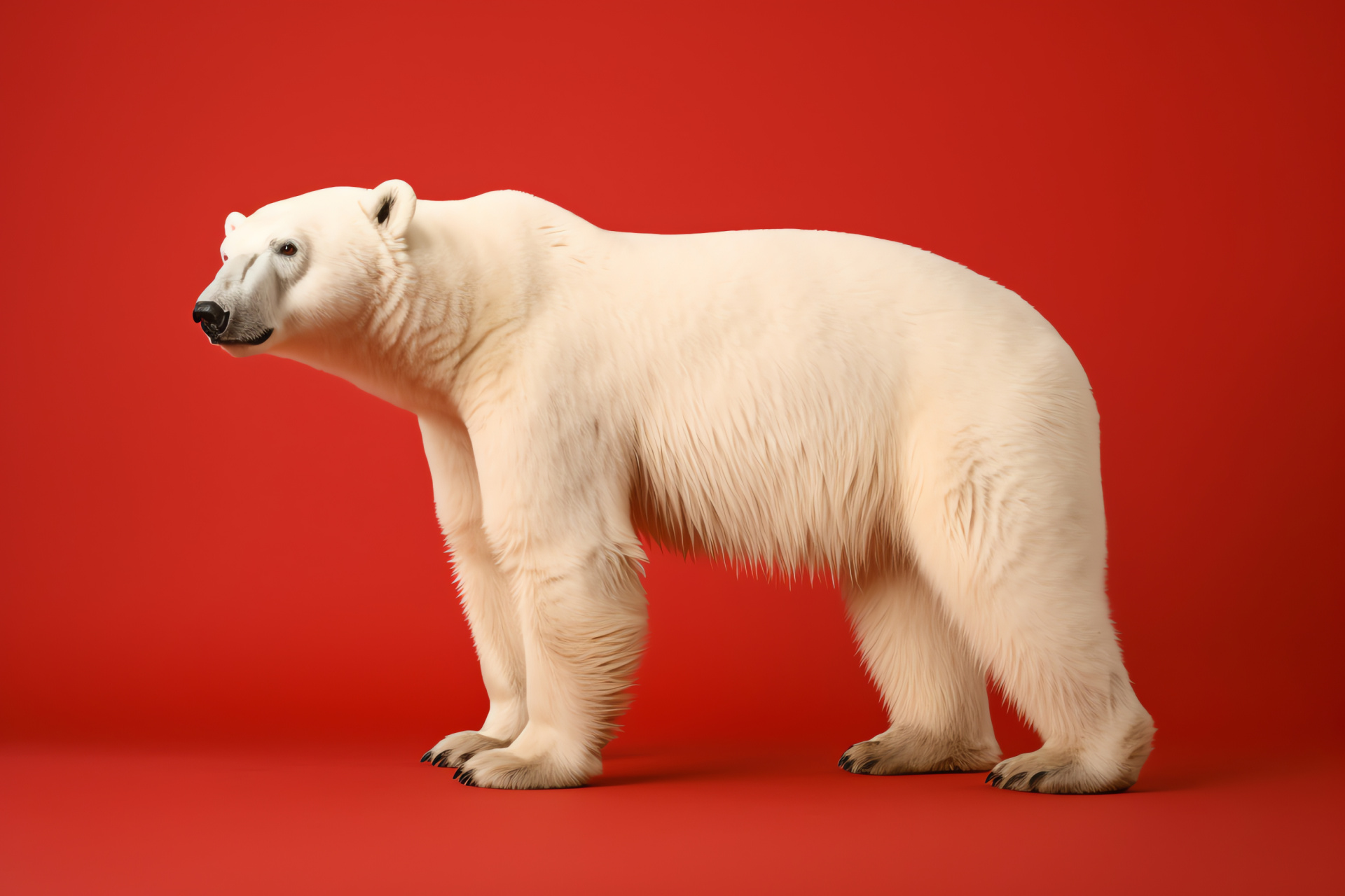 Arctic mammal, Majestic Polar Bear stance, Ice Bear fur, Wildlife Polar Bear, Arctic Polar environment, HD Desktop Wallpaper