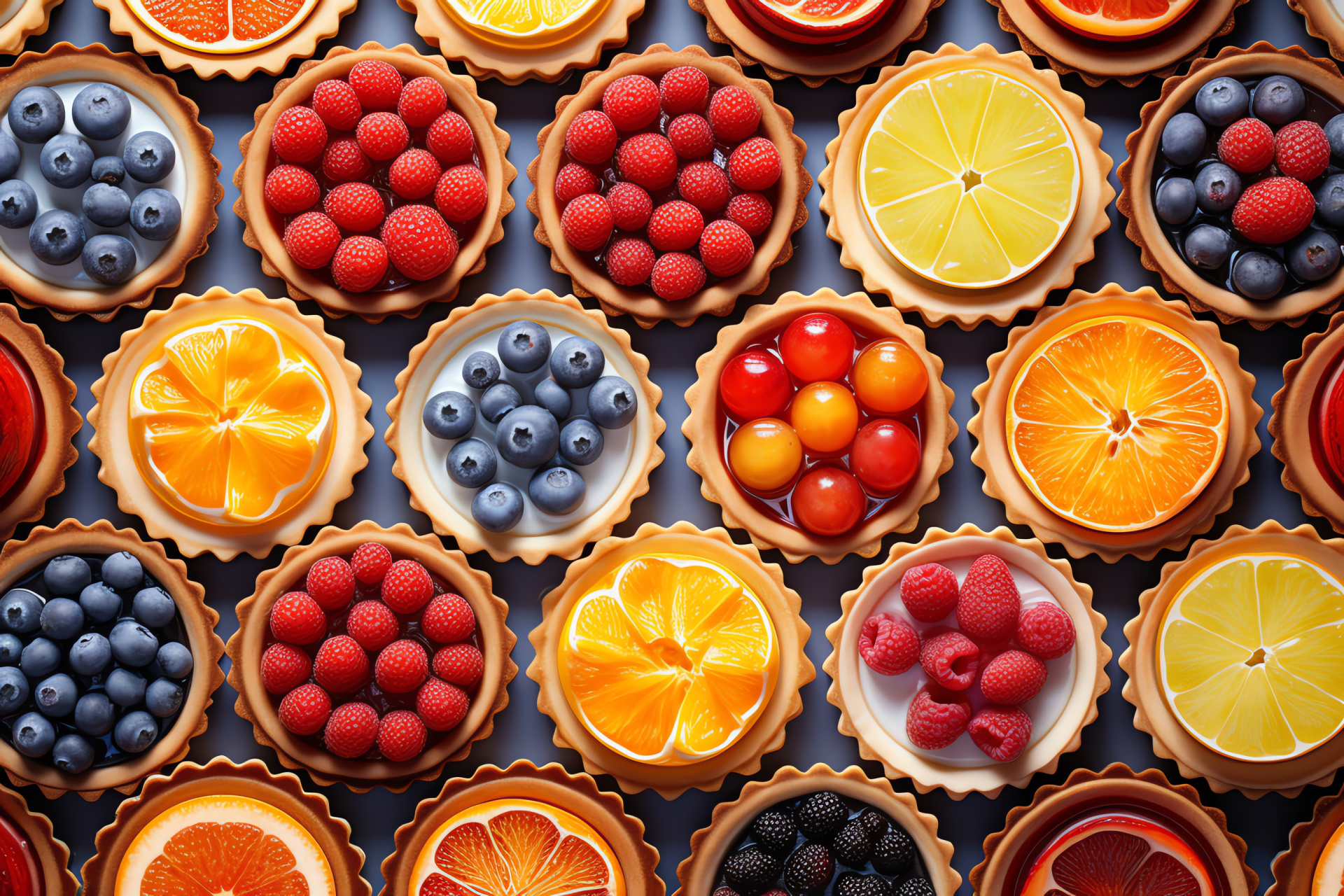 Fruit pastry, Summer berries, Tropical kiwi, Shiny dessert topping, French patisserie, HD Desktop Image