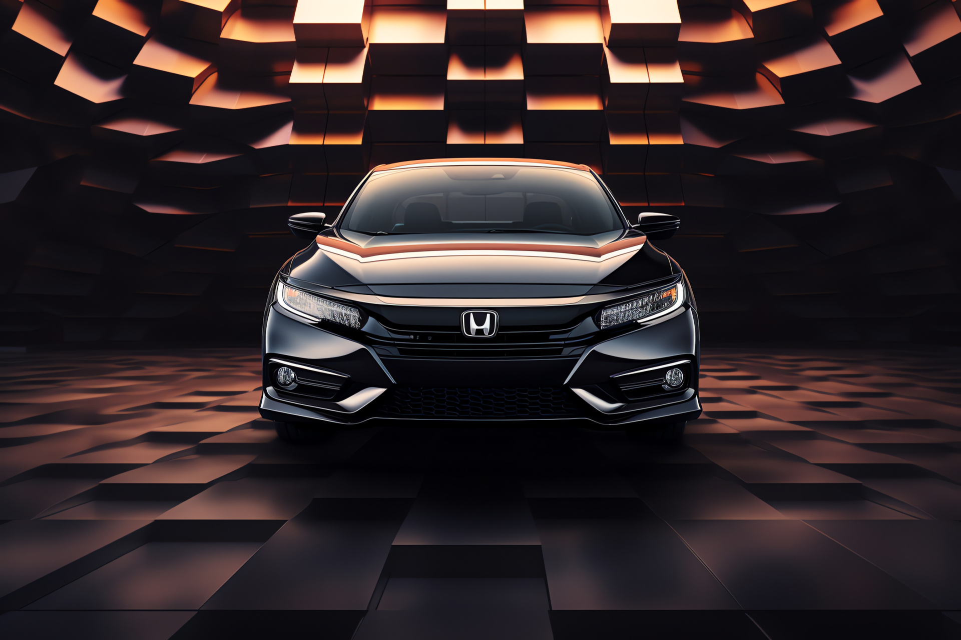 Honda Accord Type R Vtec, aesthetic automotive spread, sophisticated finish, intriguing pattern juxtaposition, HD Desktop Wallpaper