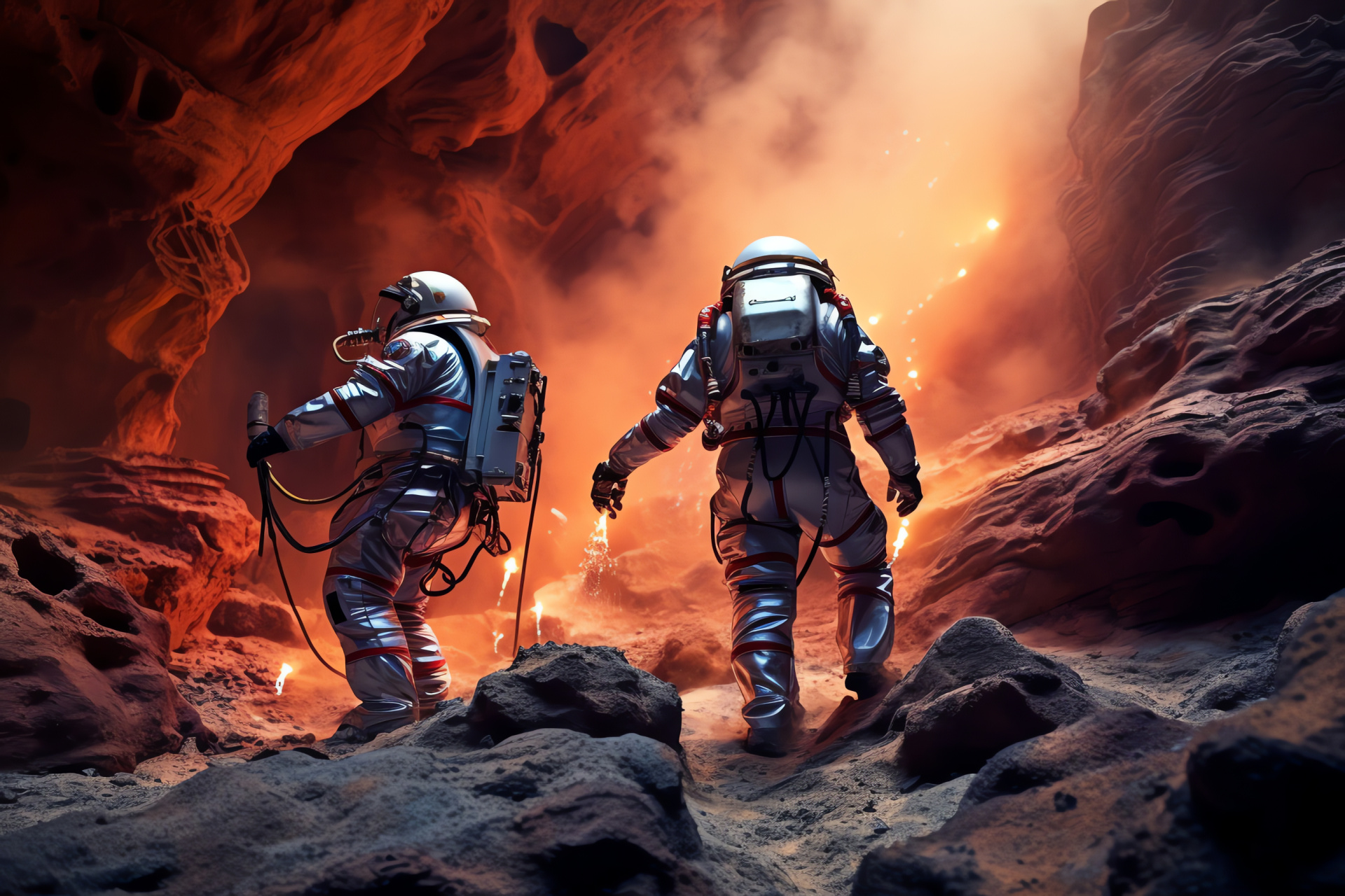 Space odyssey, Extravehicular activity, Off-planet exploration, Celestial bodies, Interstellar travel gears, HD Desktop Image