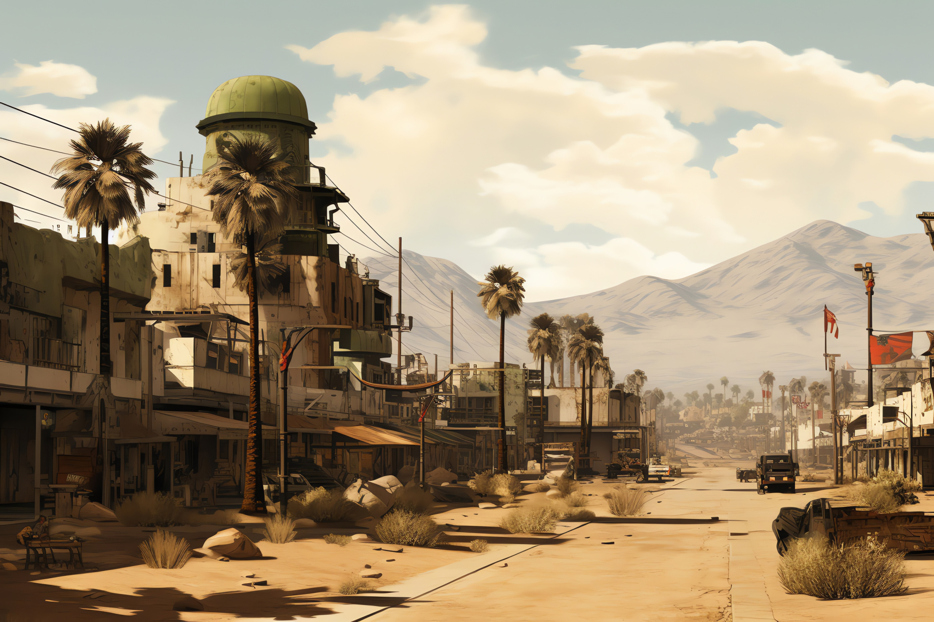 New California Republic, NCR role-playing game, Primm setting, Post-apocalyptic theme, Soldier attire, HD Desktop Image