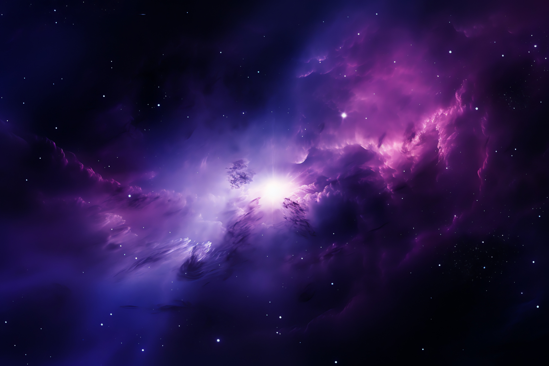 Purple nebula depths, Galactic vortex, Astral cluster distance, Purple twilight in space, Neon cosmic display, HD Desktop Image