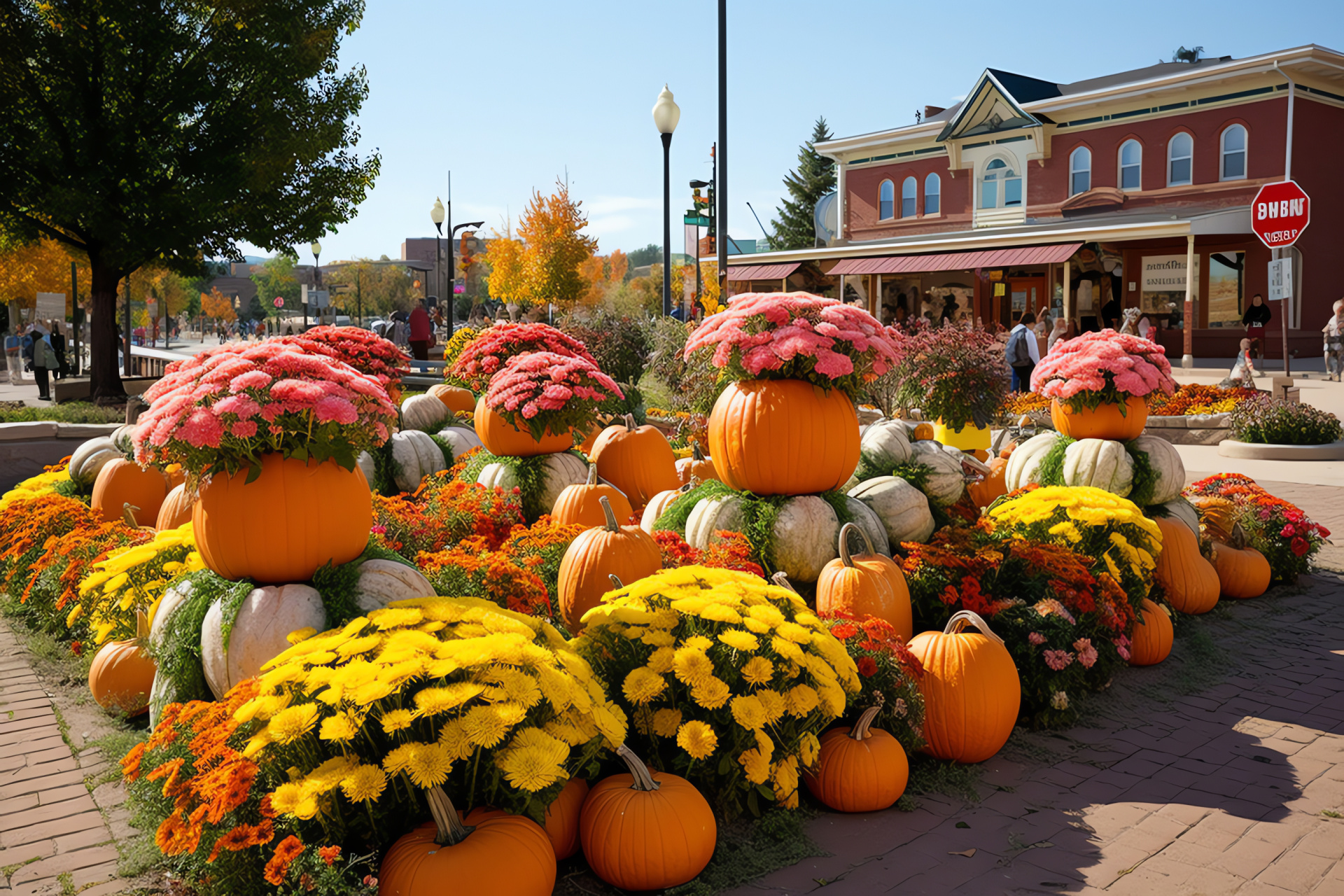 Harvest jubilee, village festivities, community contest, musical entertainment, seasonal joy, HD Desktop Wallpaper