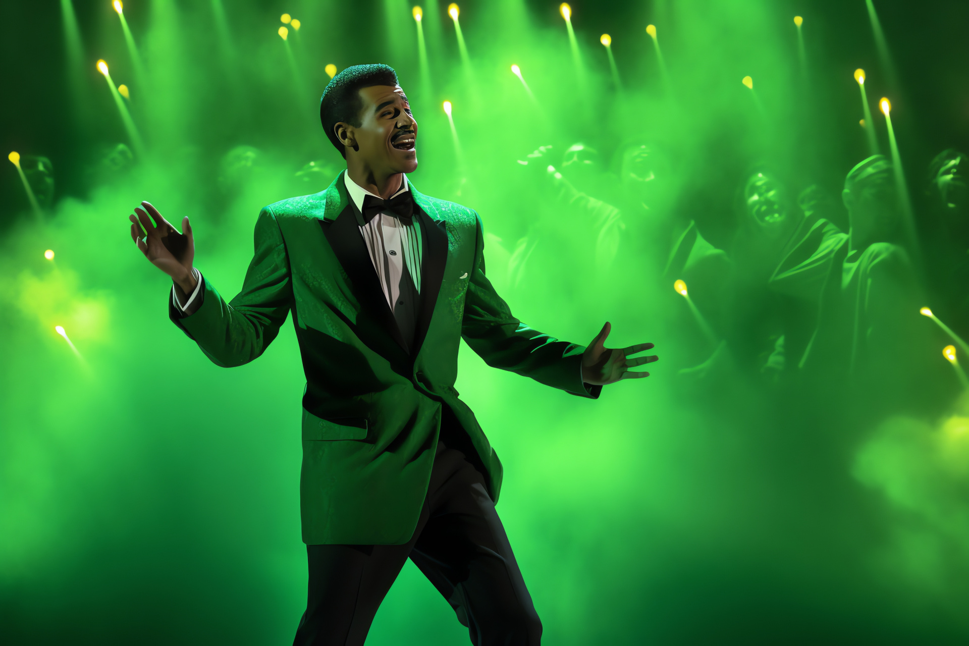 Sammy Davis Jr., Entertainer's grin, Emotive performance, Choreography, Live stage, HD Desktop Image