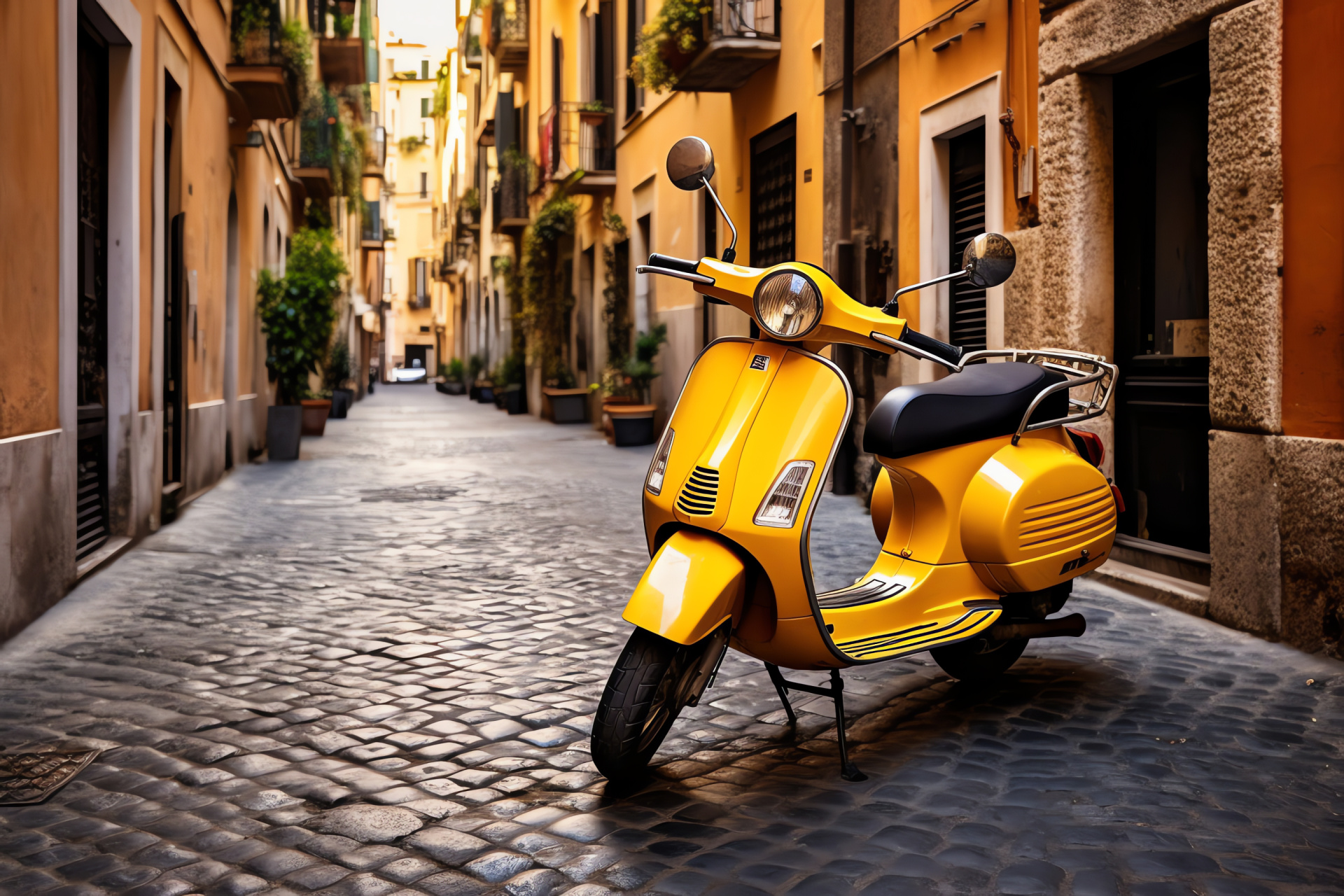 Vespa 150 VBB, Italian scooter model, Rome street charm, Vespa amidst Roman history, Two-wheeled transport, HD Desktop Wallpaper