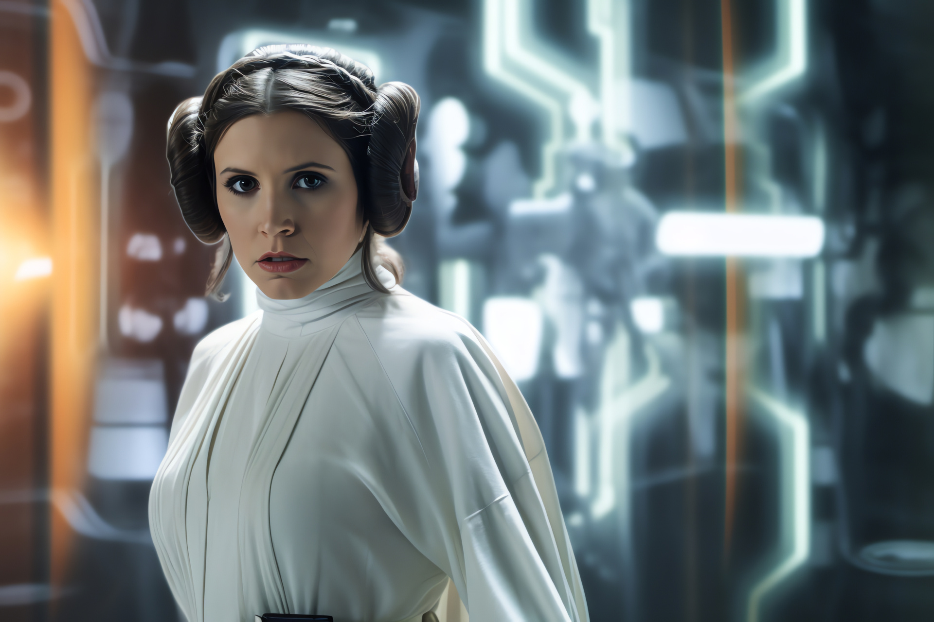 Alderaan princess, Royal garments, Character close-up, Telekinetic ability, Jedi powers, HD Desktop Wallpaper