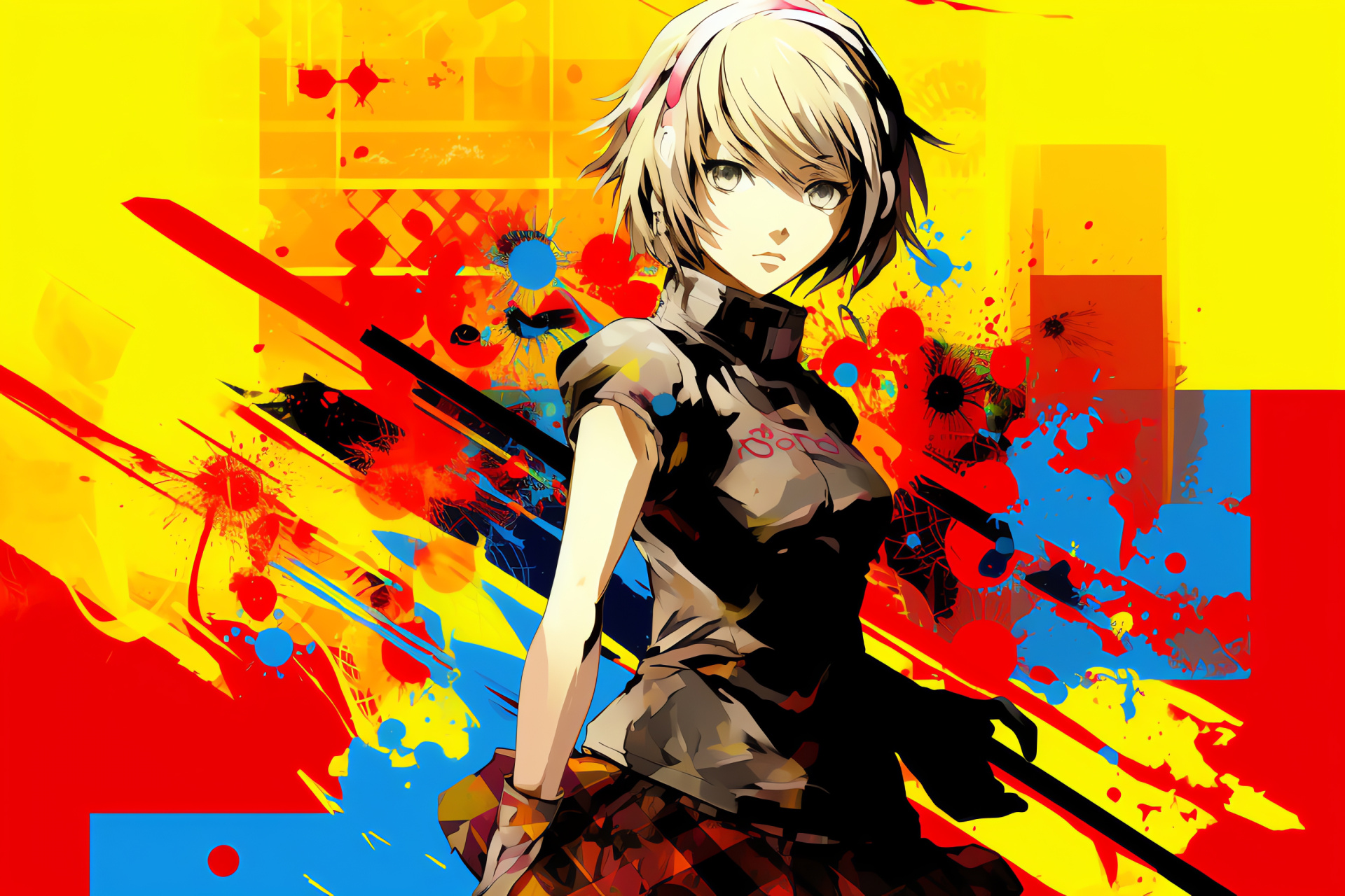 Ken Amada from Persona 3, Determined young character, Persona summon stance, RPG gaming, HD Desktop Wallpaper