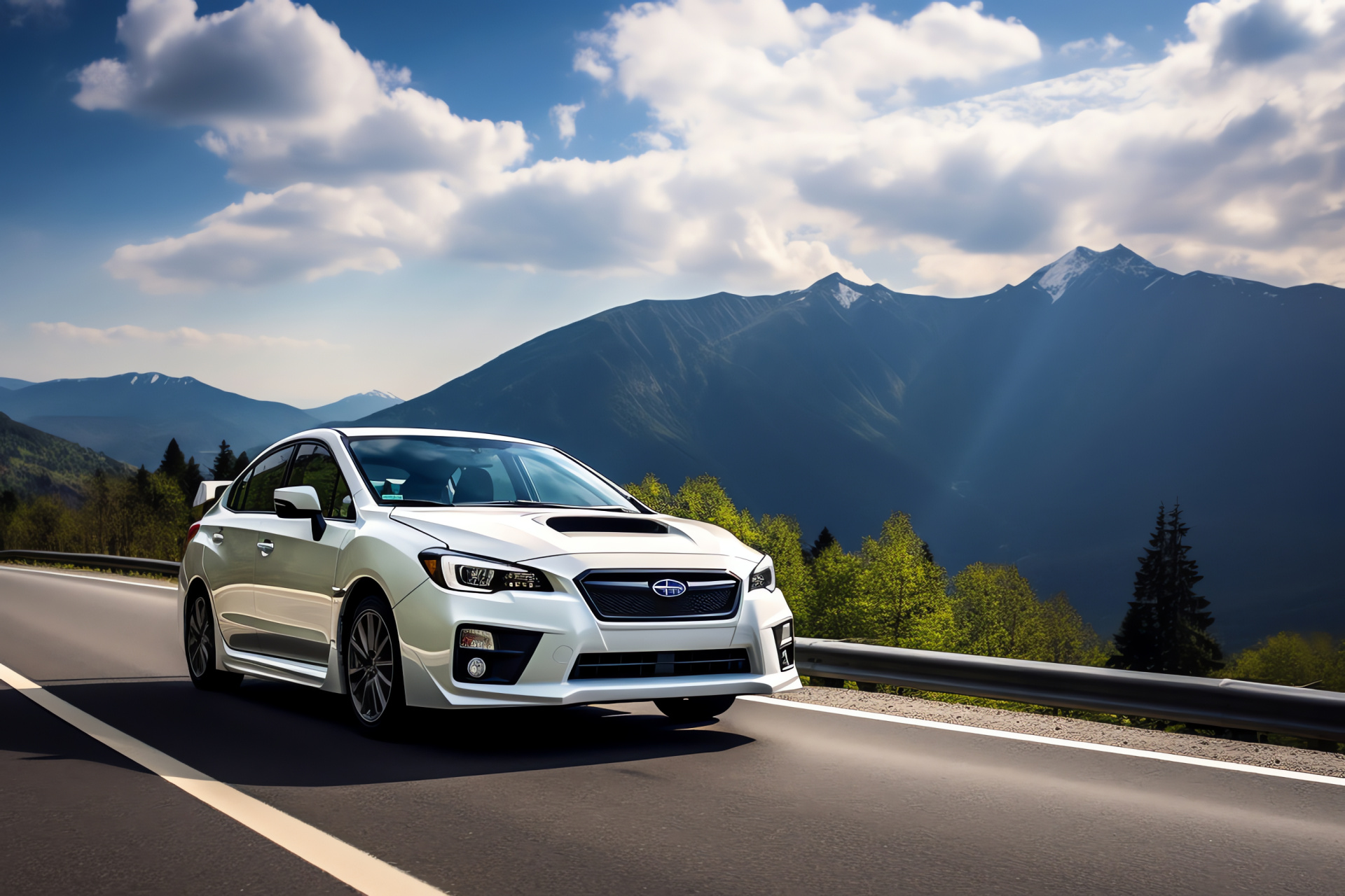 Subaru Impreza model, Japanese engineering, Hatchback silhouette, AWD technology, Aerodynamic feature, HD Desktop Image