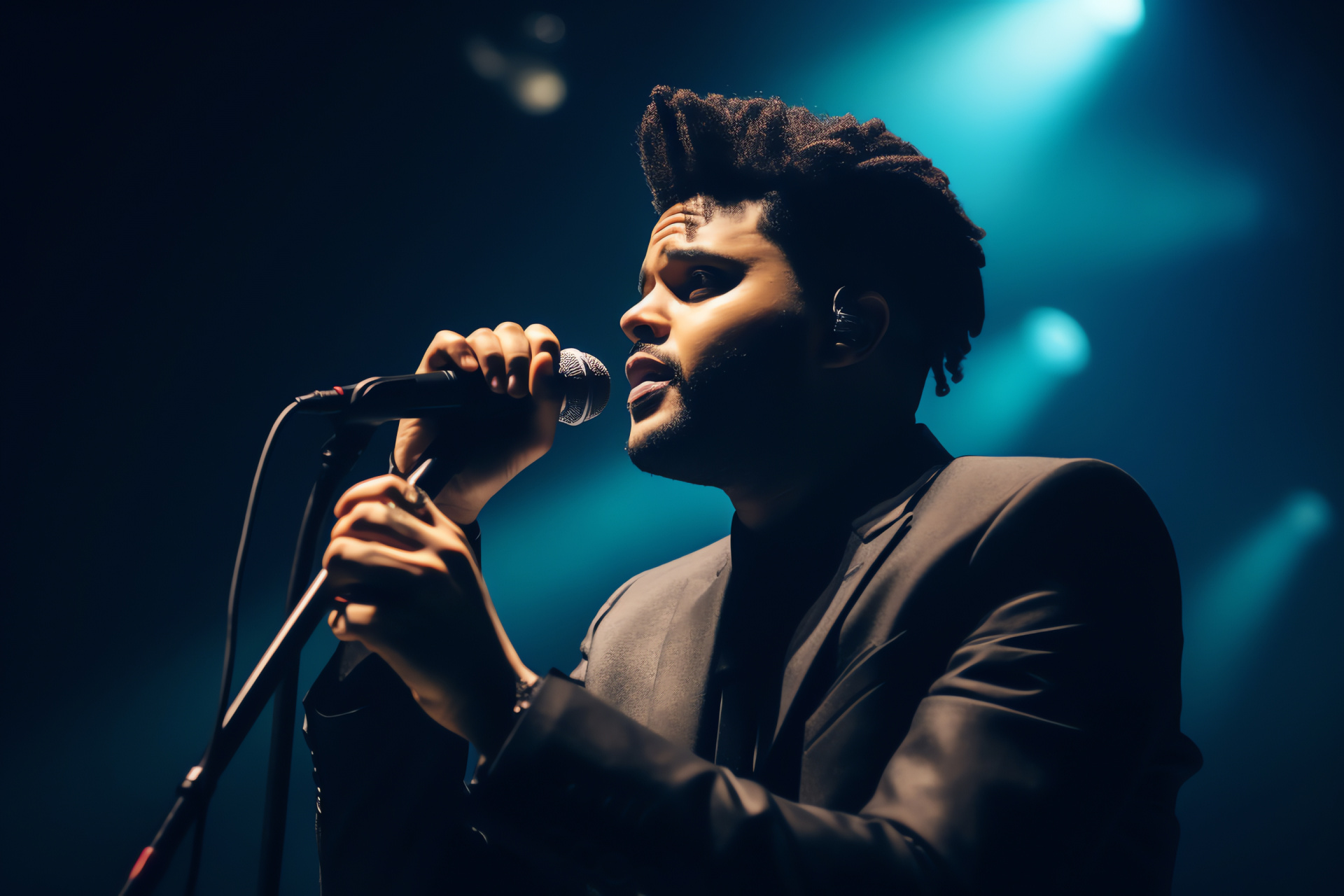 Performer The Weeknd, Album promotion, Singer spotlight, Formal wear, Sound performance, HD Desktop Wallpaper