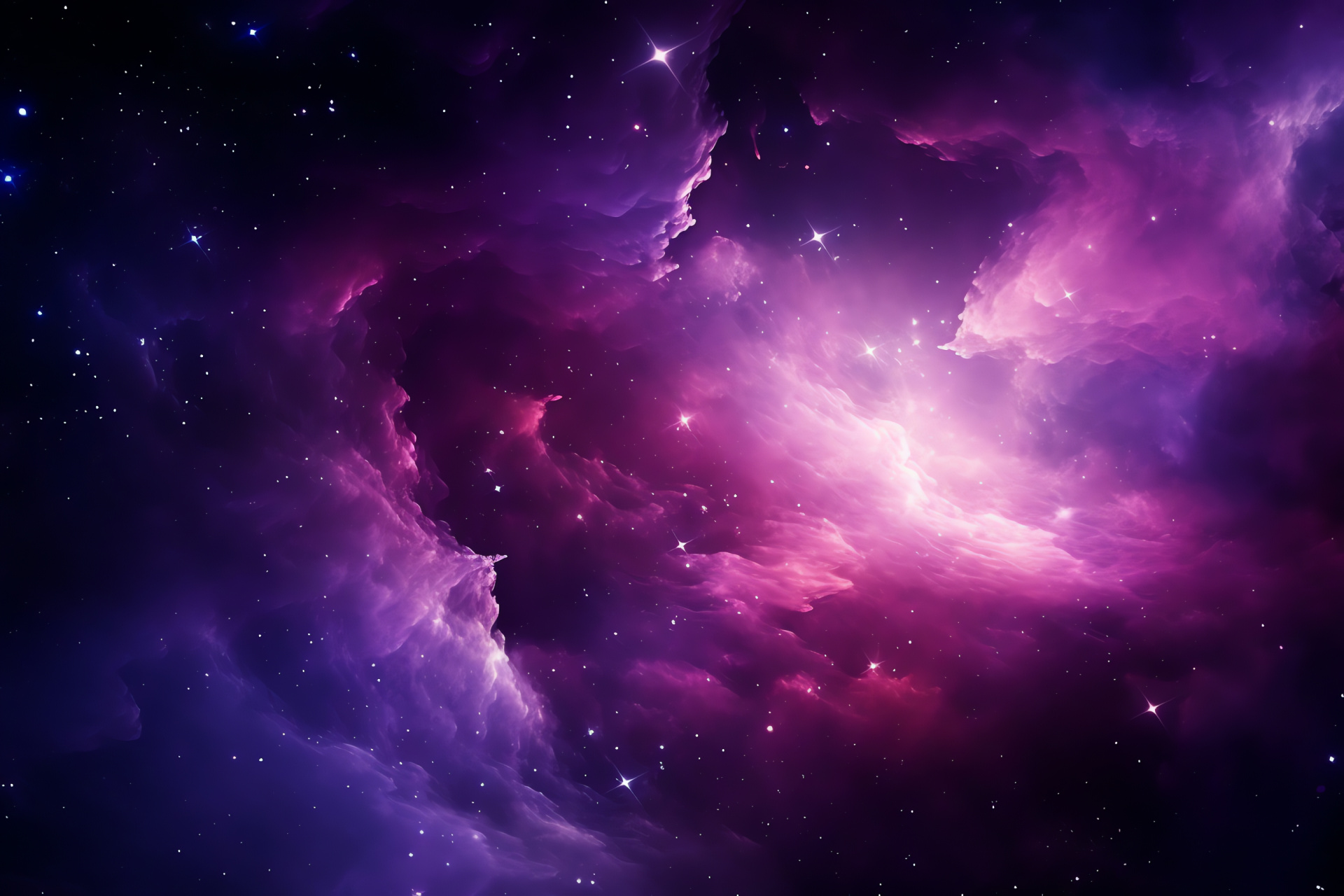 Majestic Purple Galaxy, Interstellar Space, Cosmic Nebula, Galactic Clusters, Astronomy, HD Desktop Image