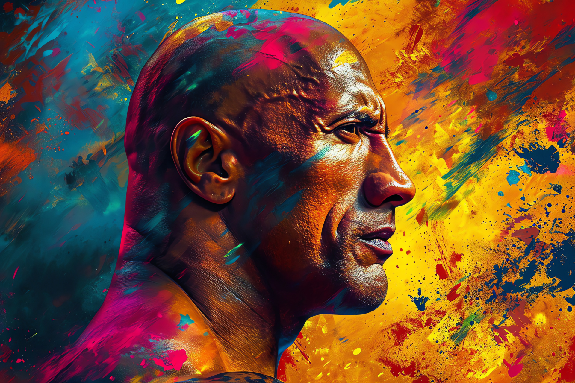 Dwayne Johnson charisma, Cinema heavyweight, Eloquent speaker, Hollywood star, Action movie figure, HD Desktop Image