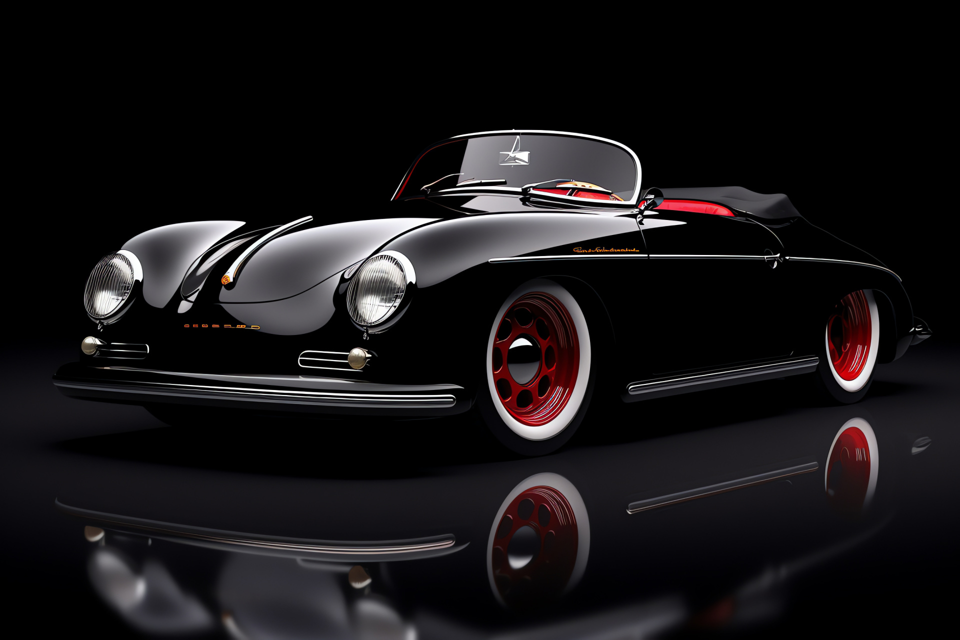 Porsche 1957 treasure, Speedster variant, Collector's dream, High-angle showcase, Classic automobile, HD Desktop Image