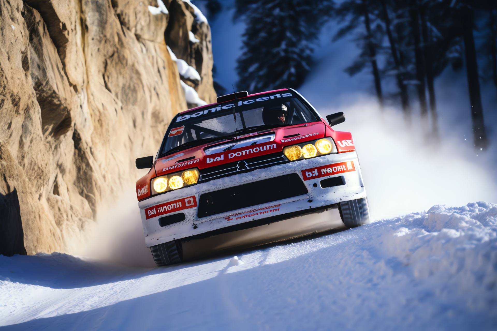 Monte Carlo Rally challenge, Precision driving on ice, Winter motorsport event, Competitive rally environment, Alpine racing conditions, HD Desktop Image