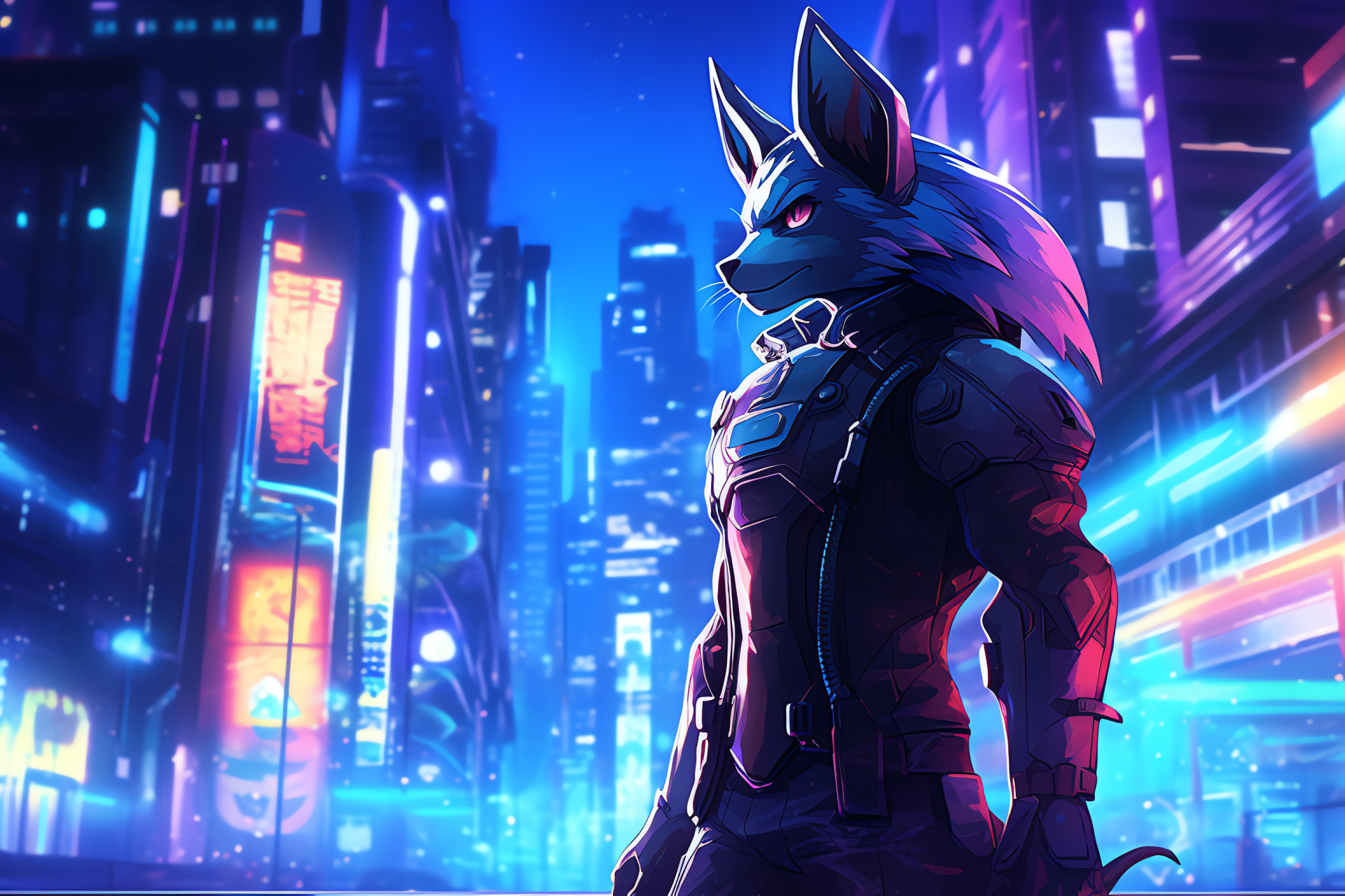 Lucario Castelia City, Unova region, Metropolitan backdrop, Urban Pokmon environment, Nintendo DS, HD Desktop Image