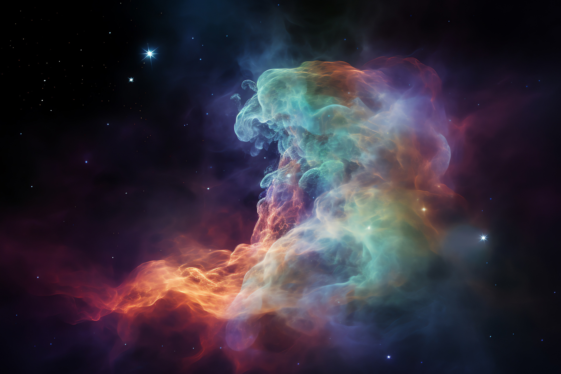 Witch Head Nebula, Space scene, Spectral nebula palette, Witches profiles, Cosmic vastness, HD Desktop Image