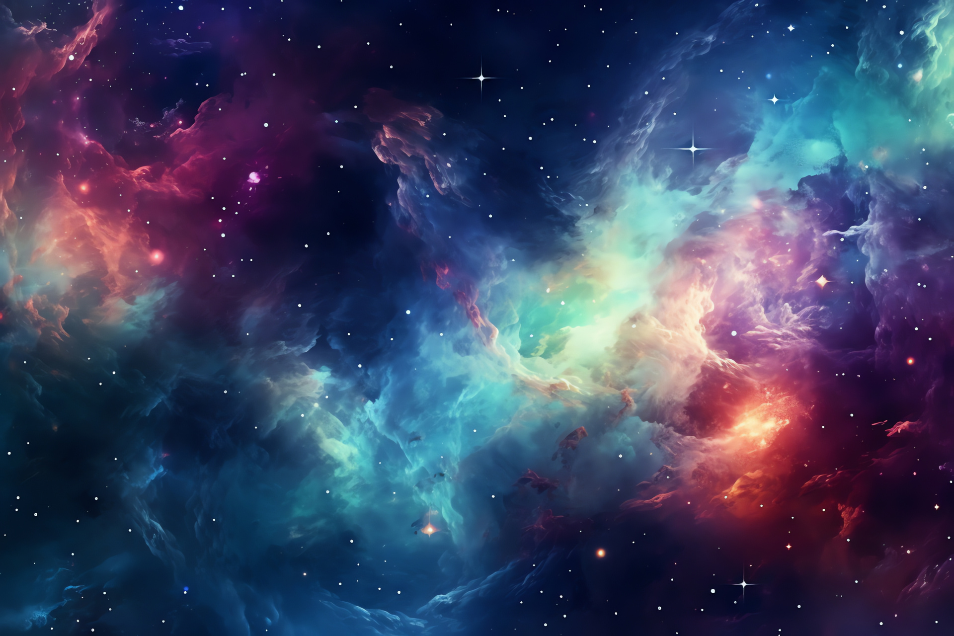 Nebula cosmos portrayal, Space vibrancy, Cosmic phenomenon, Pulsating astronomical hues, Galactic vibrancy, HD Desktop Image