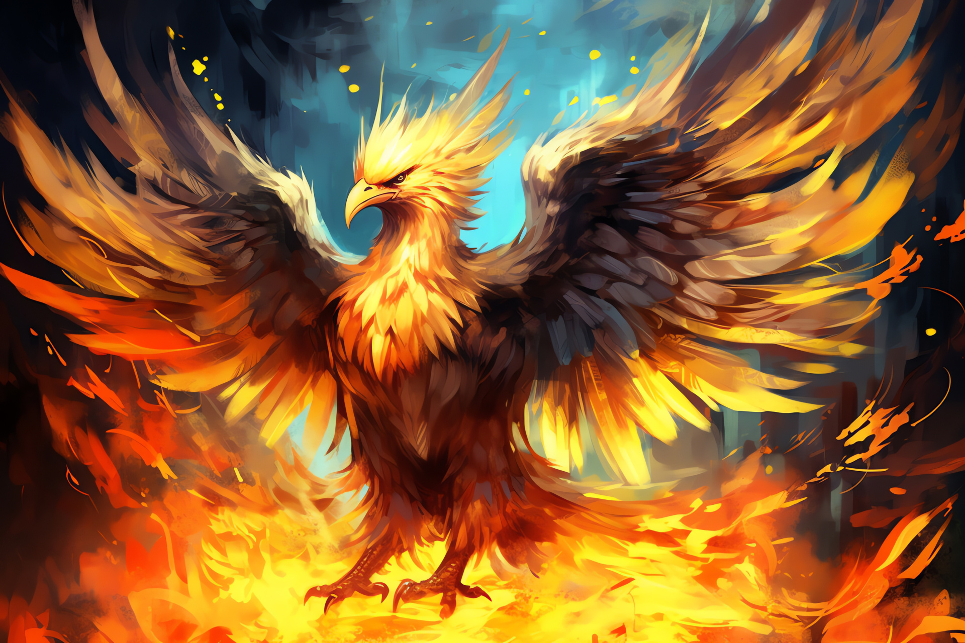 Electrifying Zapdos portrayal, Fire Red version, Sky sovereign, Pocket Monster category, Radiant plumage, HD Desktop Wallpaper