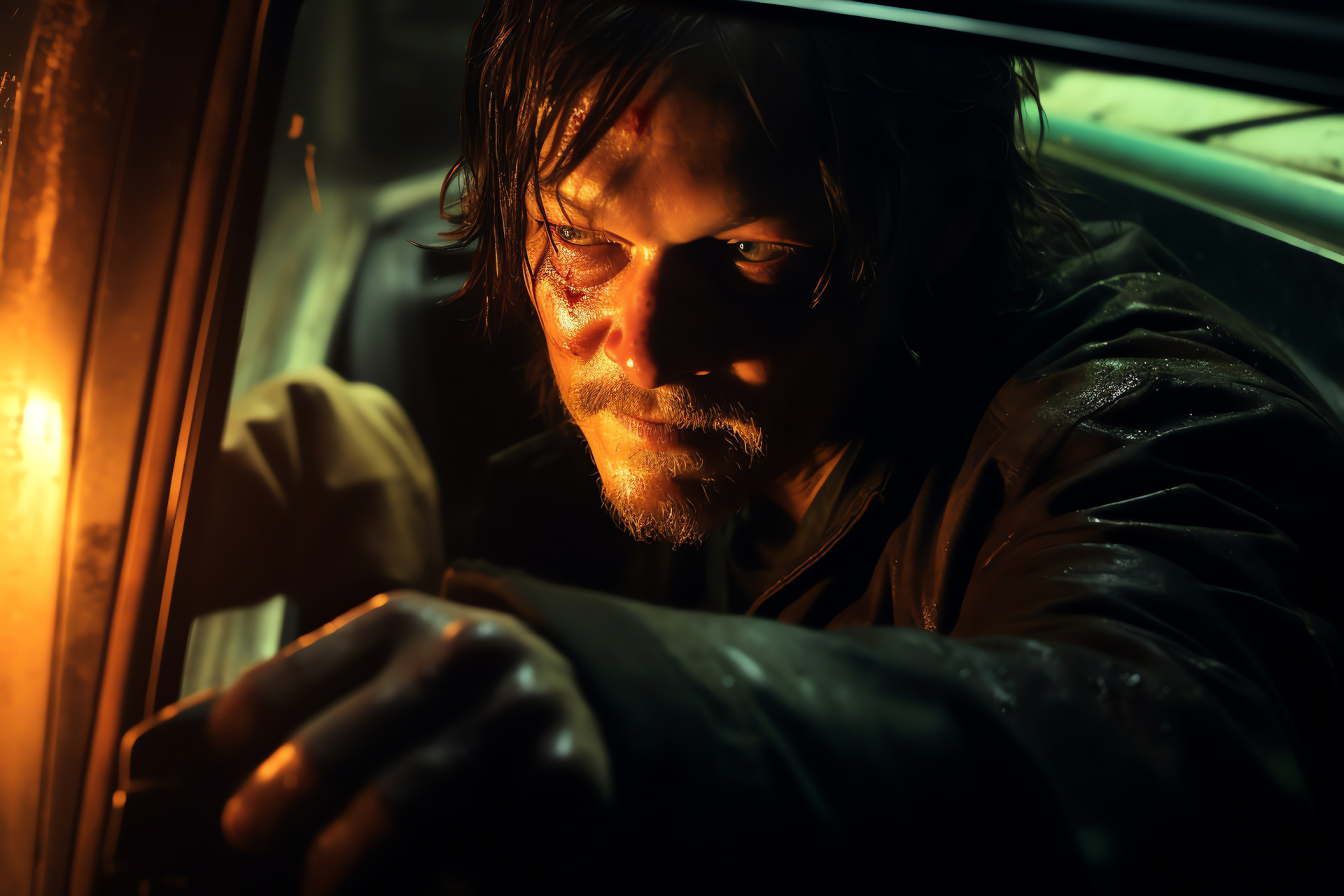 Norman Reedus, Triple 9 movie, high-stakes sequence, getaway vehicle, discharged firearms, HD Desktop Wallpaper