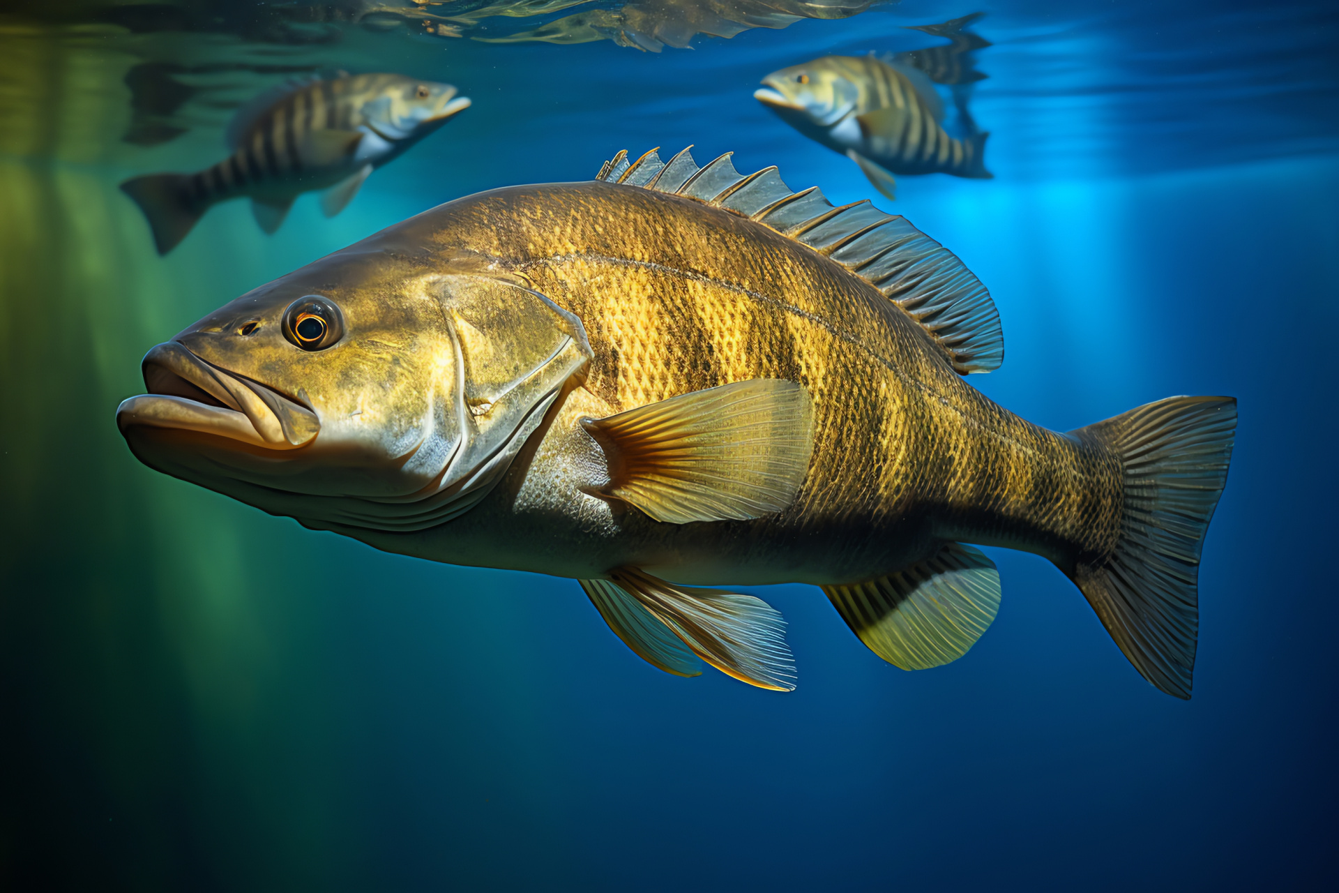 Smallmouth Bass, North American fish, River habitat, Sport fishing favorite, Freshwater species, HD Desktop Image