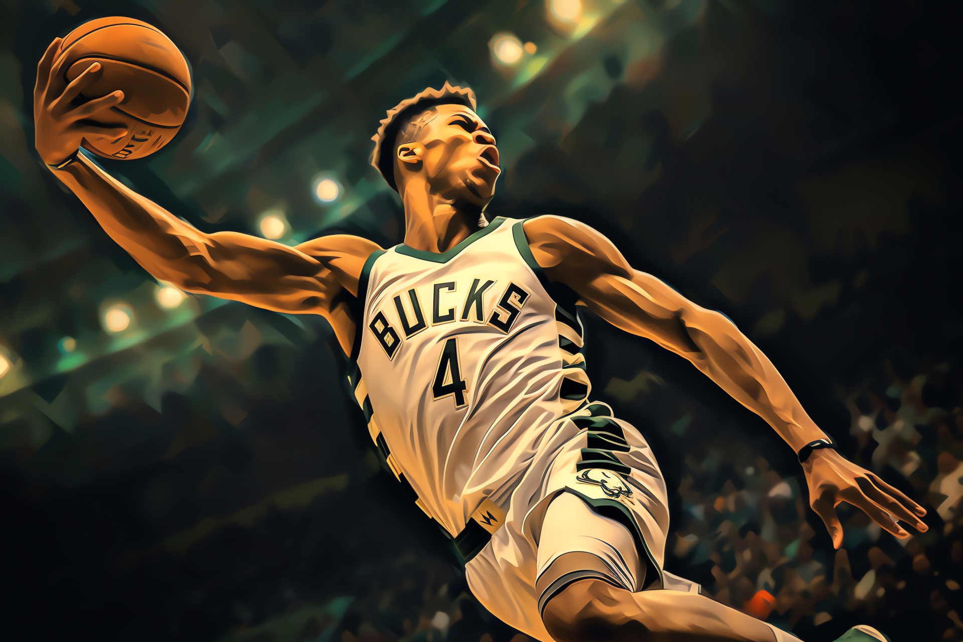 NBA Live athlete, Giannis Antetokounmpo likeness, Block shot skill, Athletic player animation, Defensive maneuver representation, HD Desktop Wallpaper