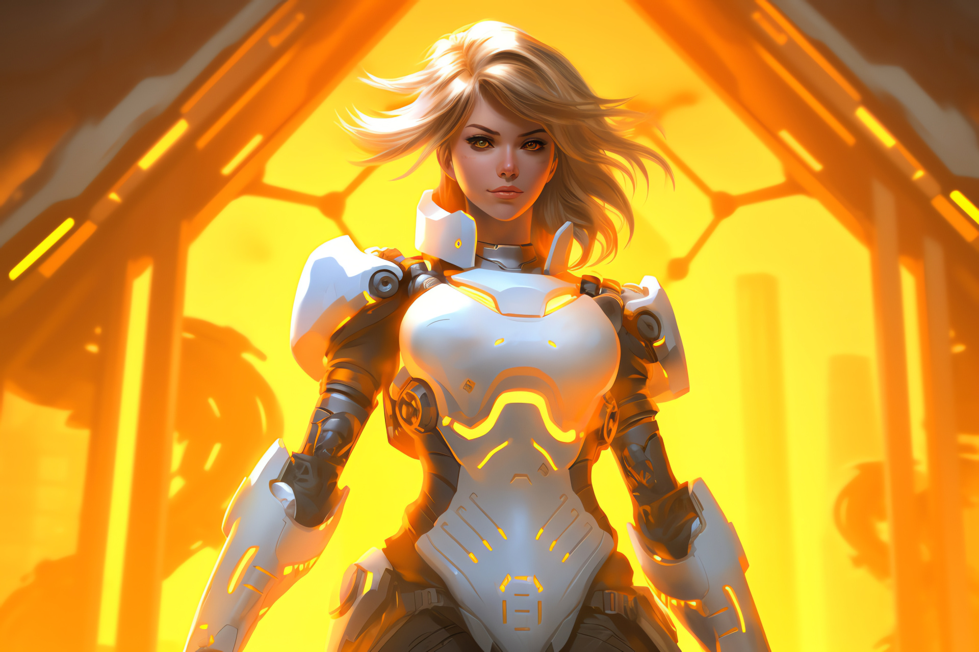 Blizzard Entertainment title, Overwatch combatant, Focused gaze, Heroic stance, Player favorite, HD Desktop Wallpaper