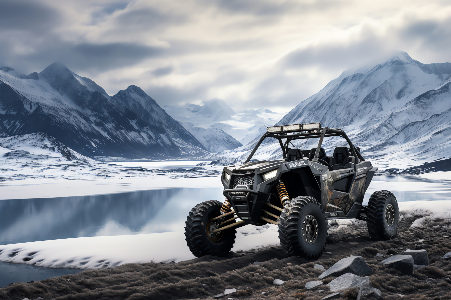 Polaris RZR Pro XP Ultimate, Alaskan wilderness, Snow terrain, Extreme conditions, Outdoor challenge, HD Desktop Wallpaper